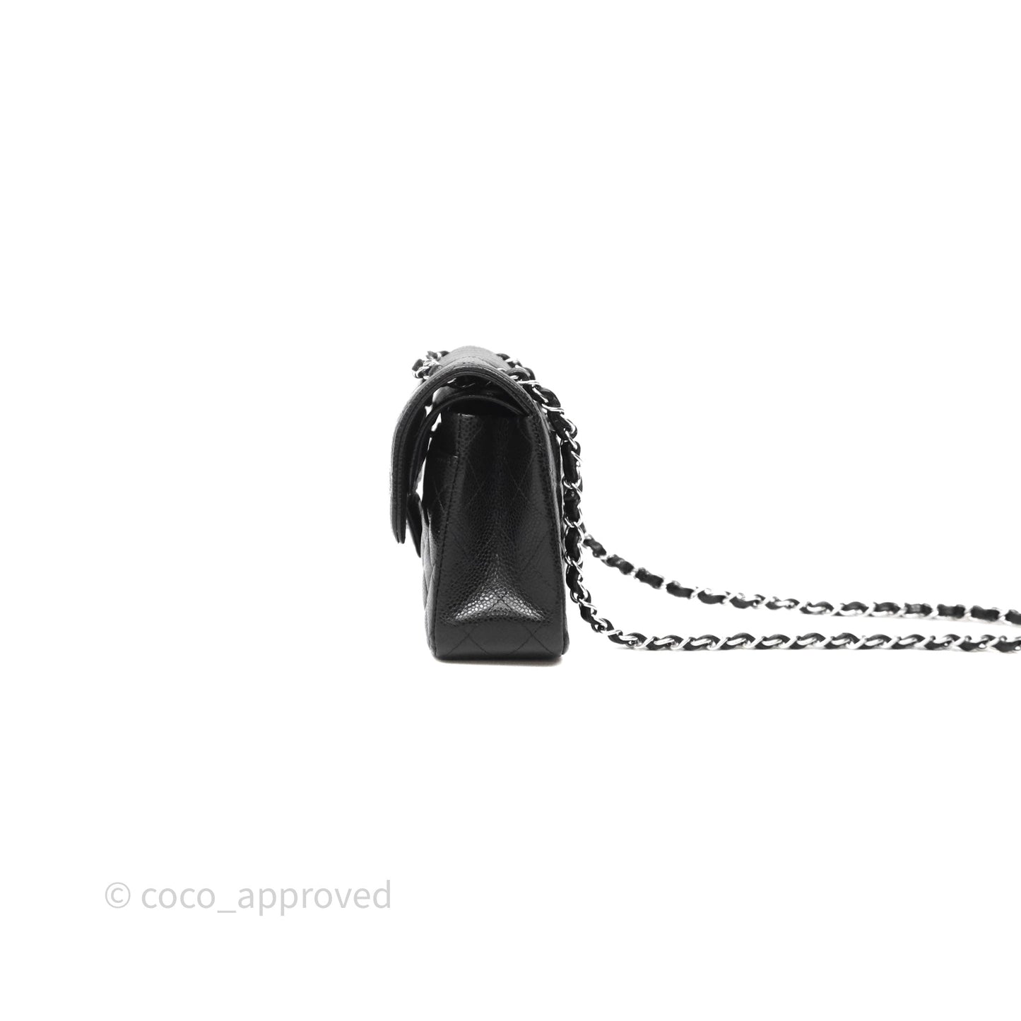 Chanel Small Classic Flap Quilted Black Caviar Silver Hardware