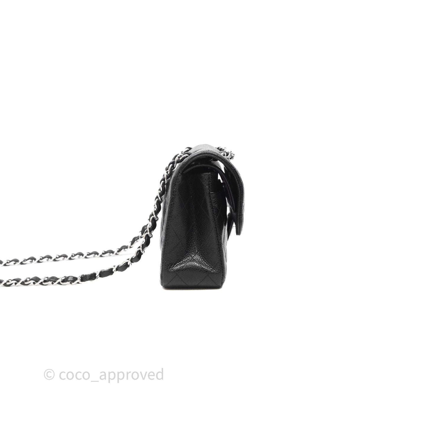 Chanel Small Classic Flap Quilted Black Caviar Silver Hardware