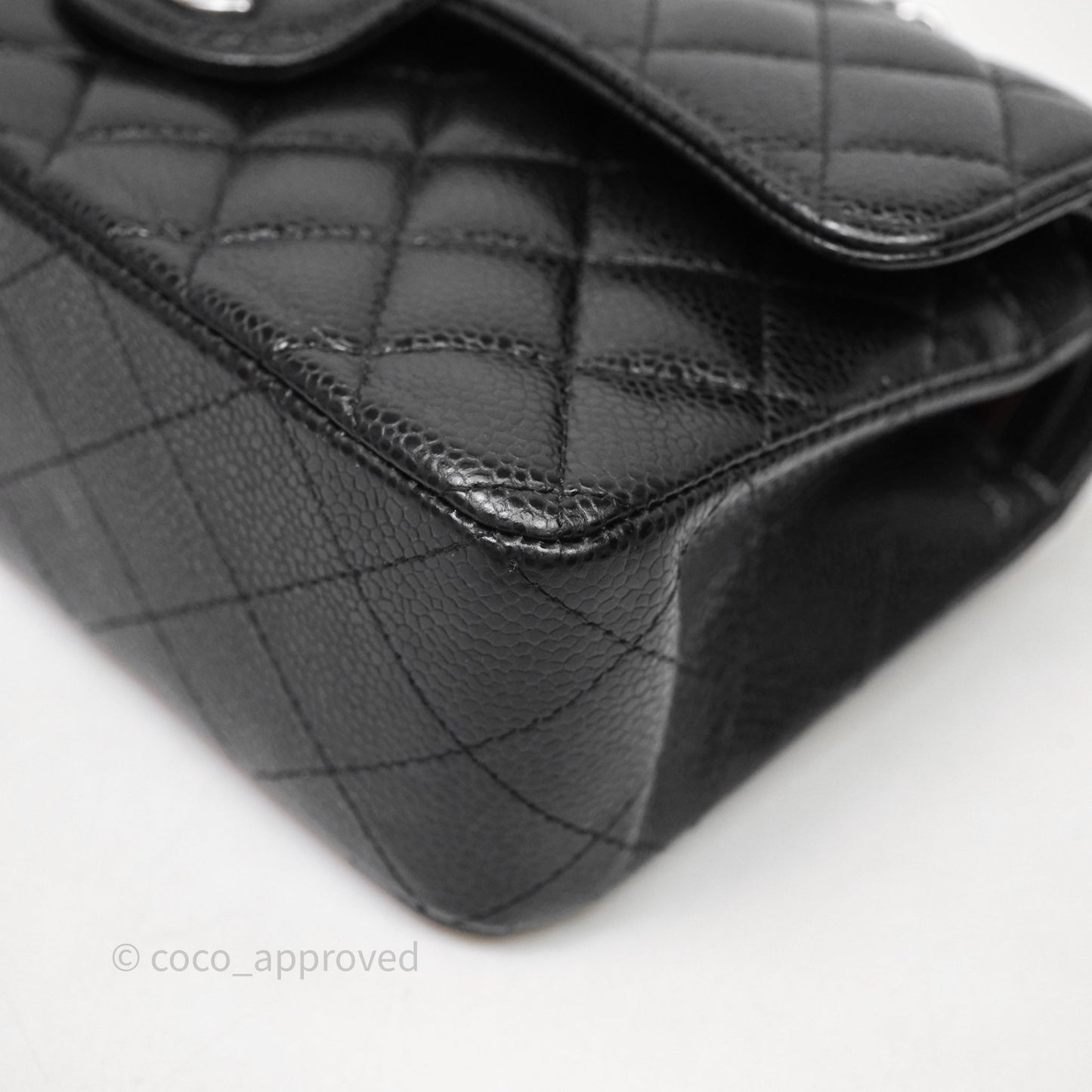 Chanel Small Classic Flap Quilted Black Caviar Silver Hardware