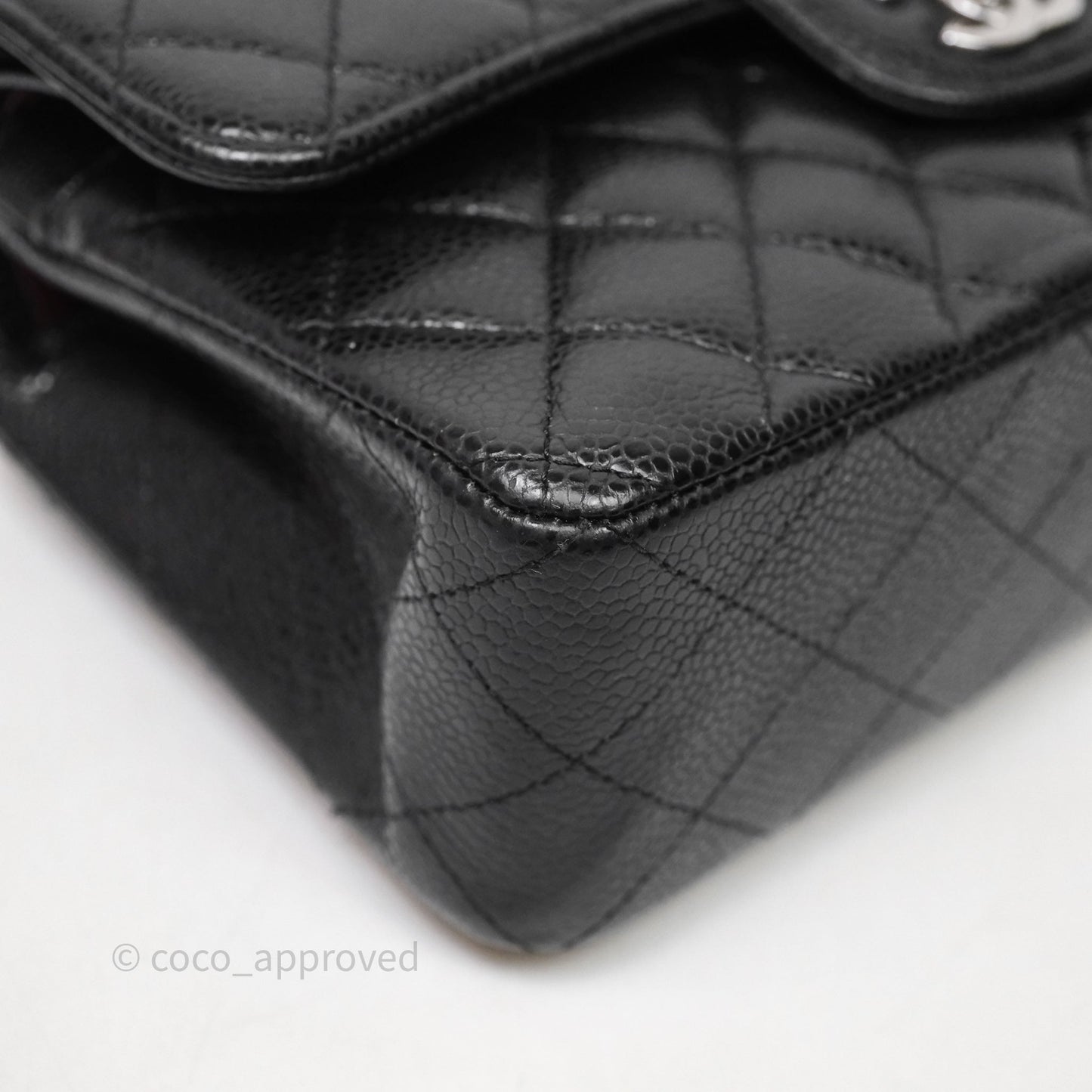 Chanel Small Classic Flap Quilted Black Caviar Silver Hardware