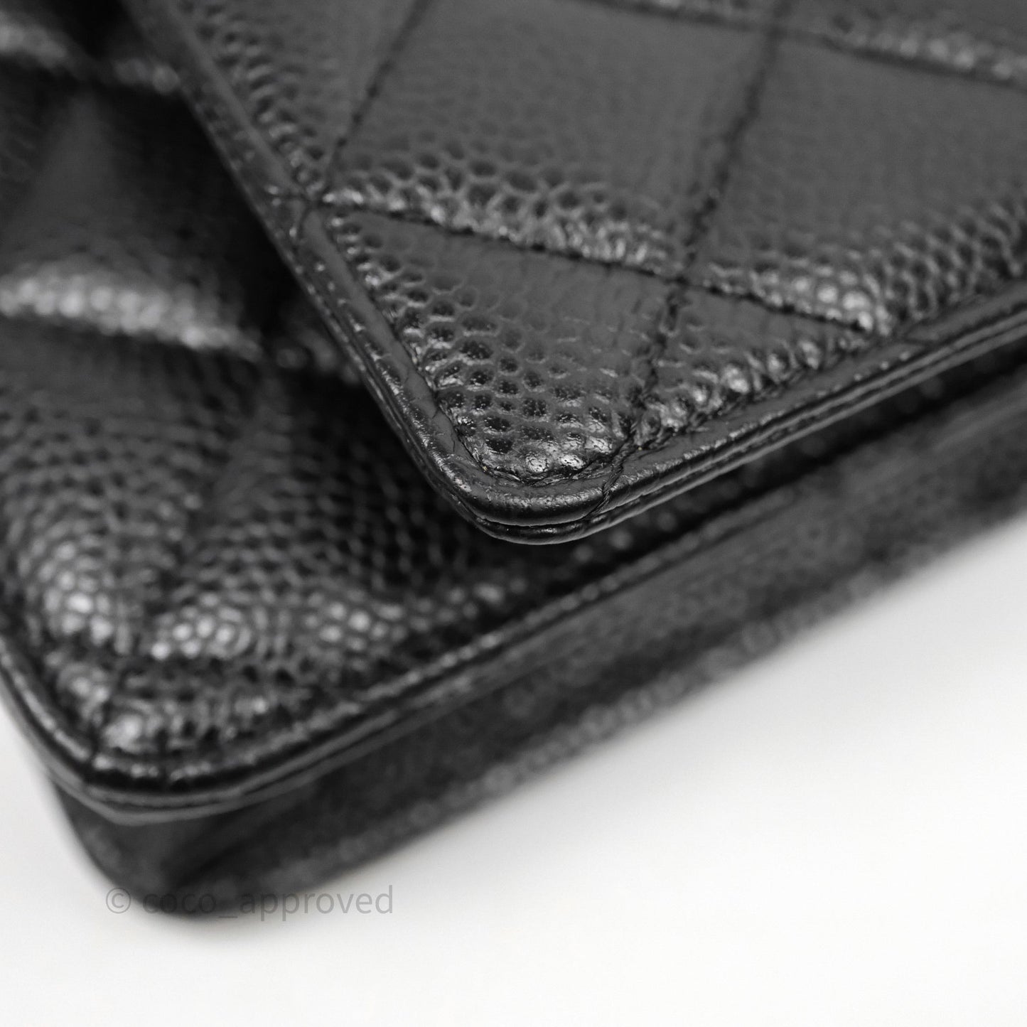 Chanel Quilted WOC Black Caviar Gold Hardware