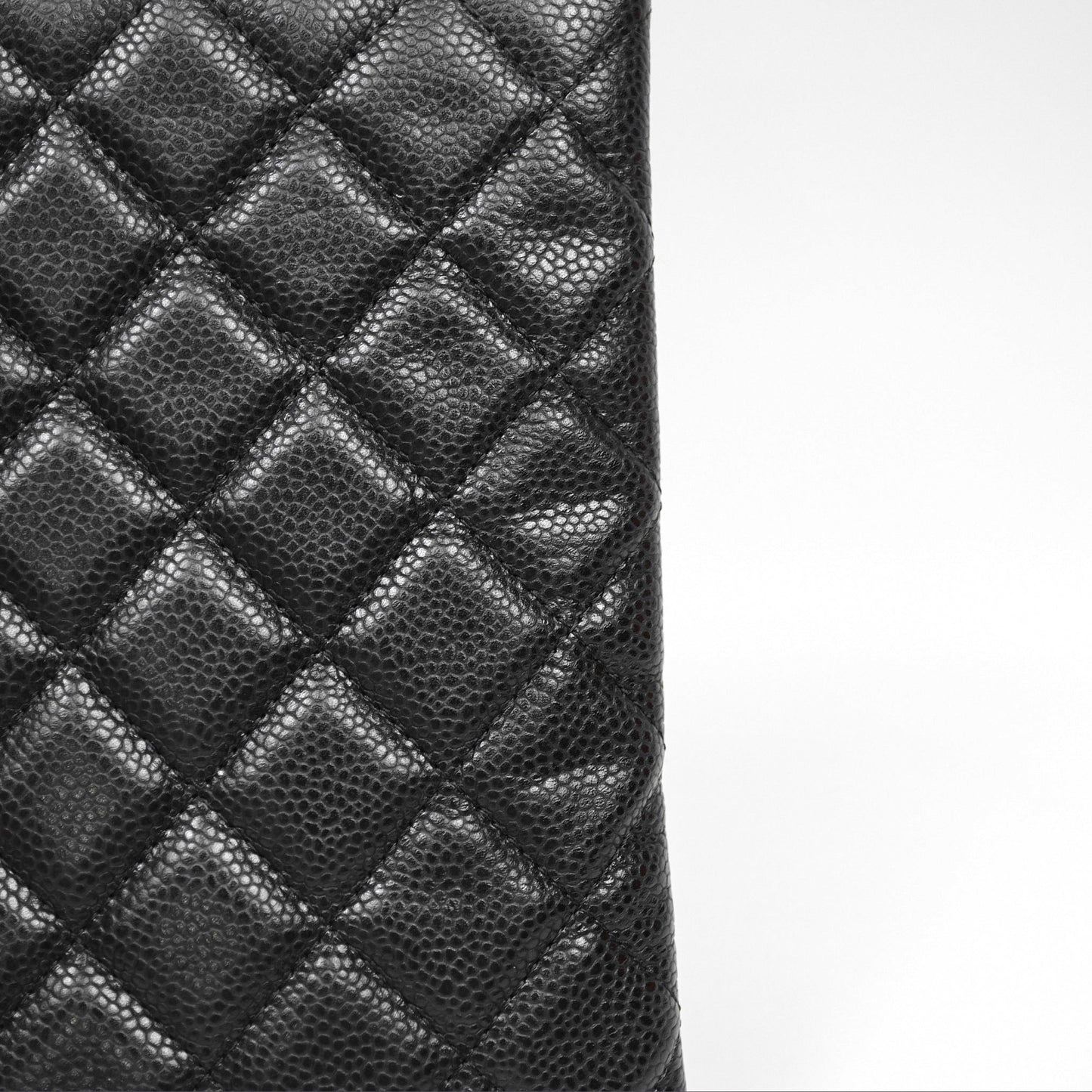 Chanel Medium Quilted O Case Black Caviar Ruthenium Hardware