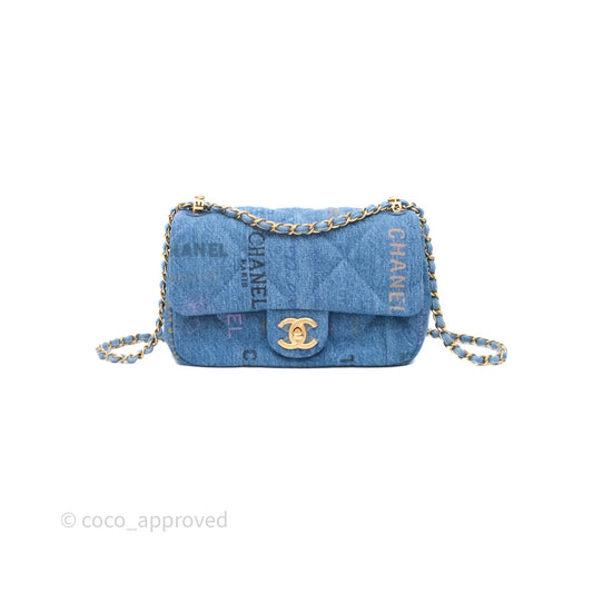 Chanel Small Denim Mood Flap Quilted Blue Multicolor