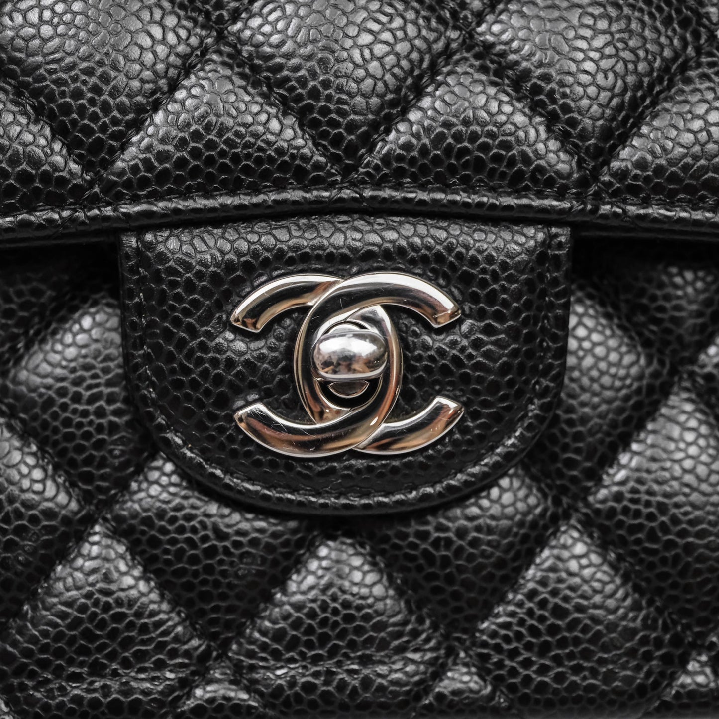 Chanel Small Classic Flap Quilted Black Caviar Silver Hardware