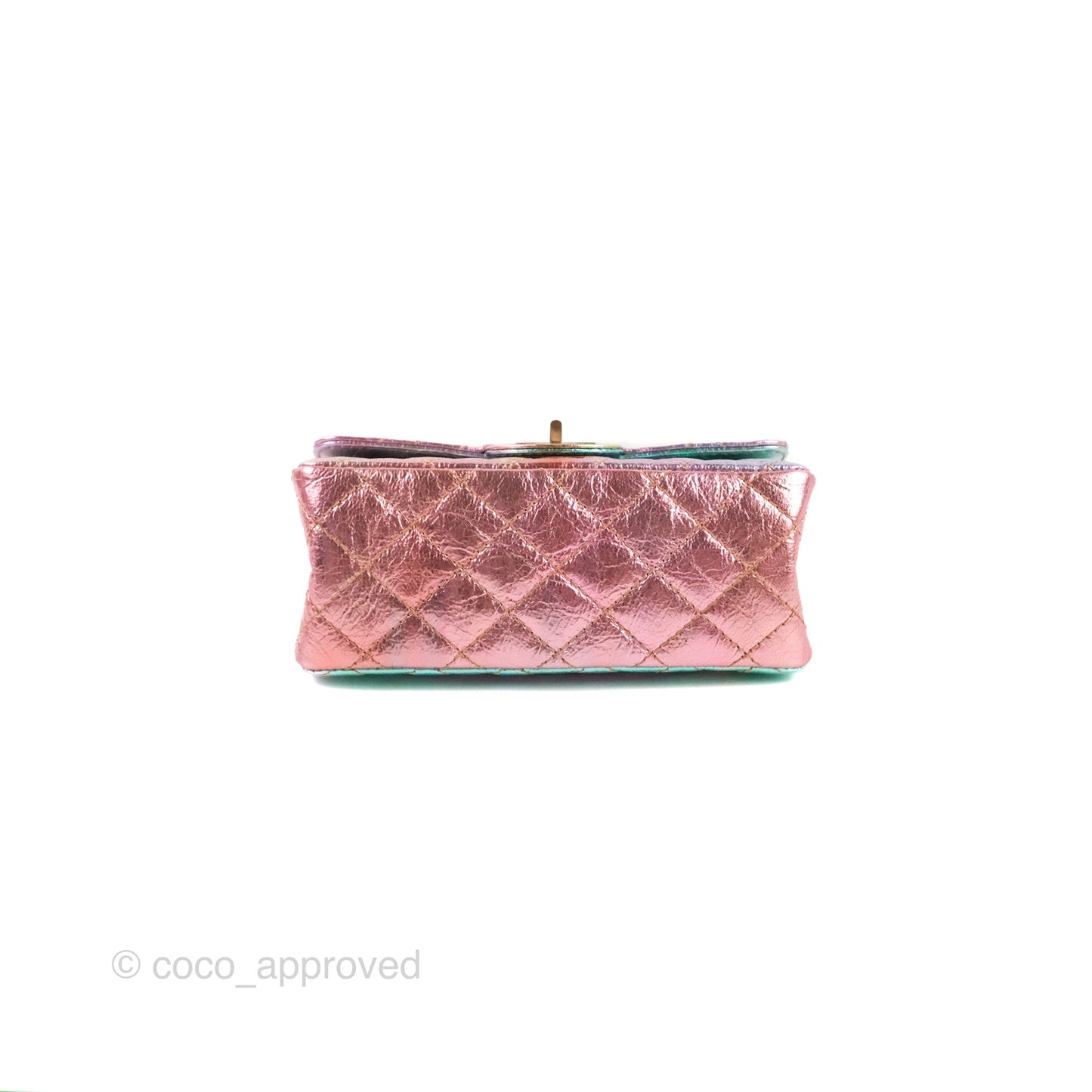 Chanel Mini Reissue 224 Metallic Rainbow Crumpled Calfskin Gold Hardware