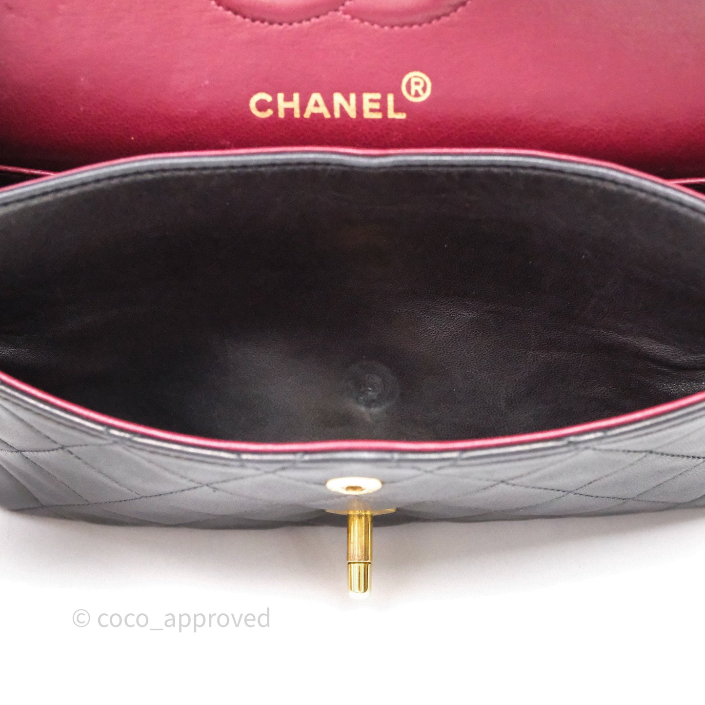 Chanel Vintage Lambskin Small Double Flap Bag Black Gold Hardware