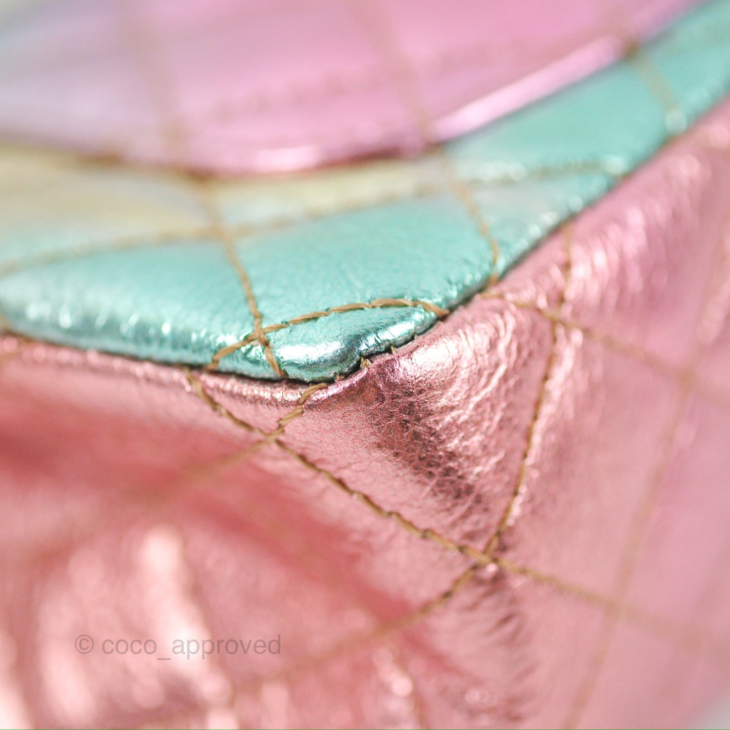 Chanel Mini Reissue 224 Metallic Rainbow Crumpled Calfskin Gold Hardware