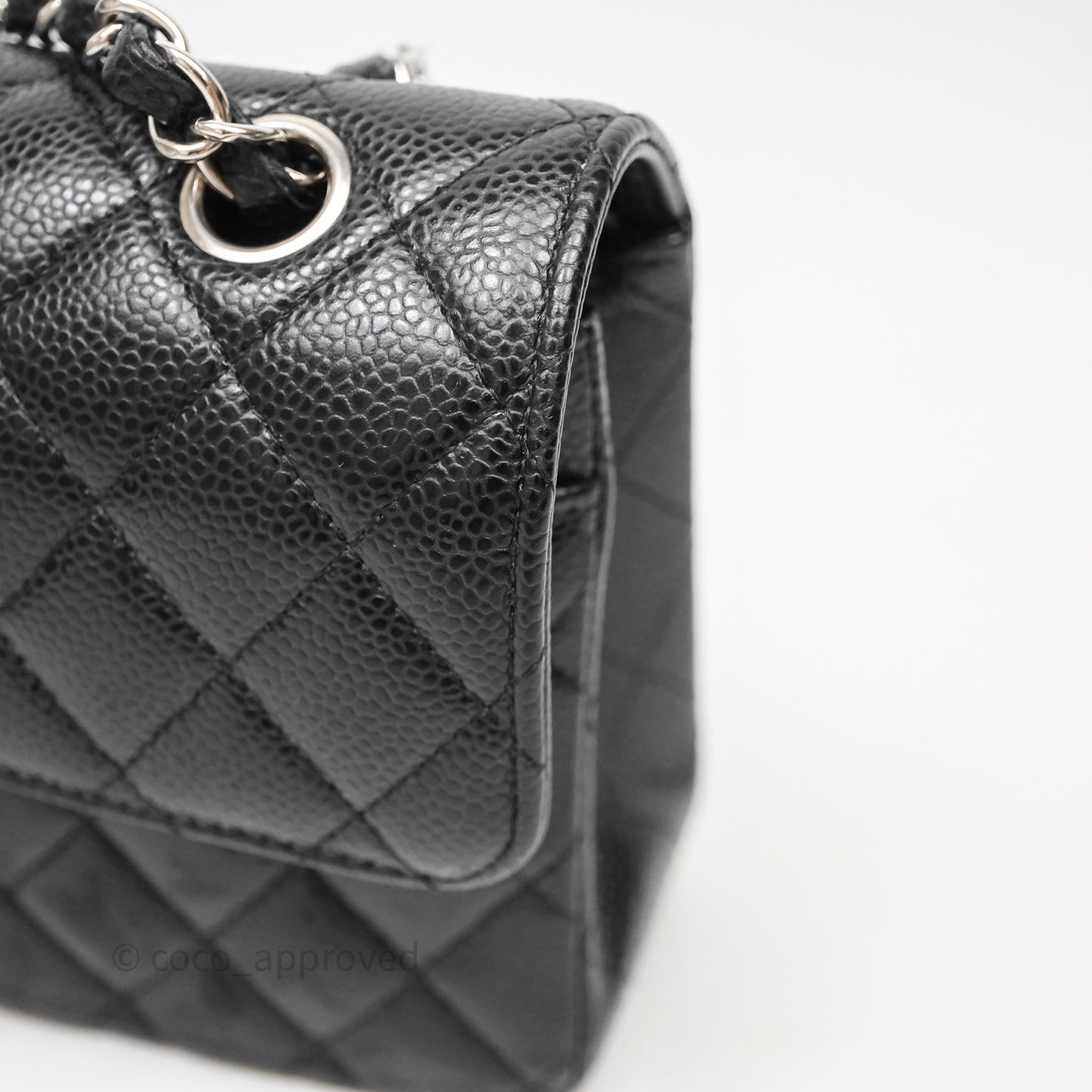 Chanel Small Classic Flap Quilted Black Caviar Silver Hardware