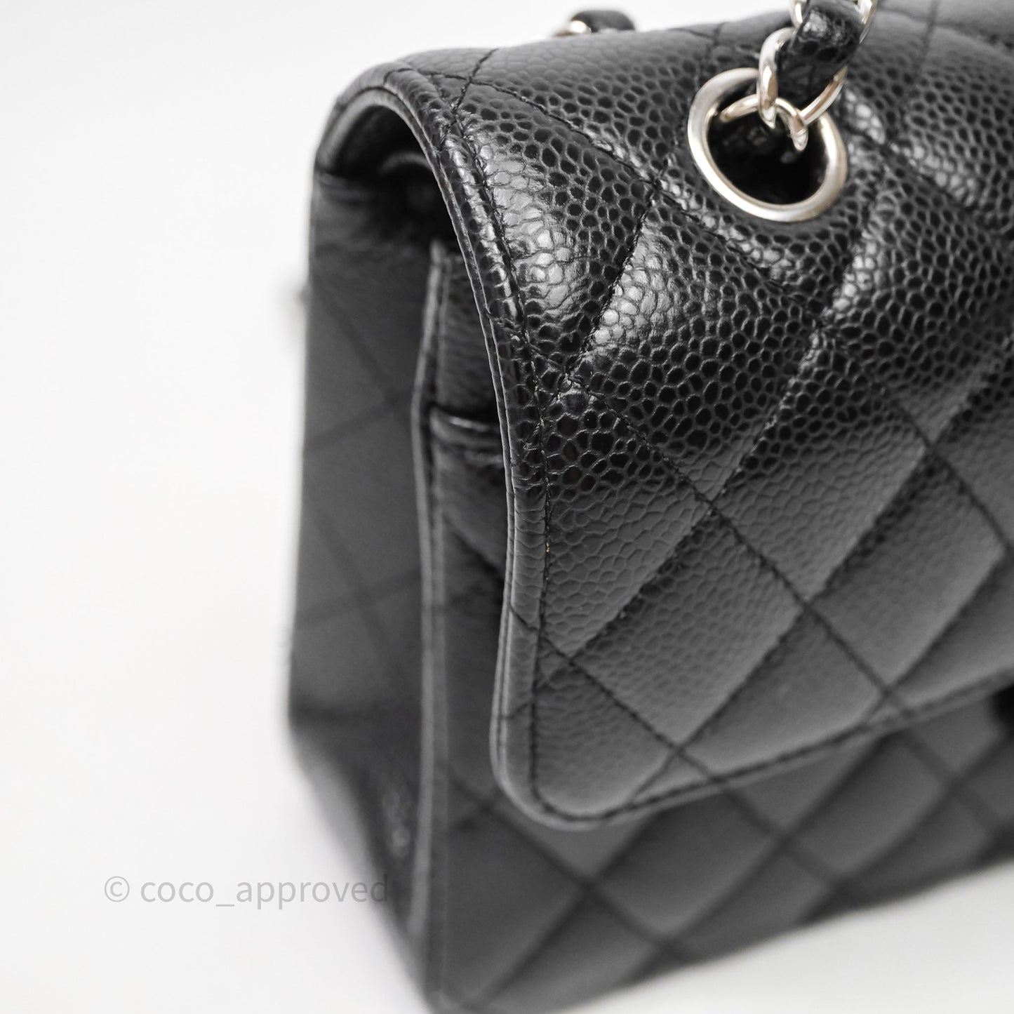 Chanel Small Classic Flap Quilted Black Caviar Silver Hardware
