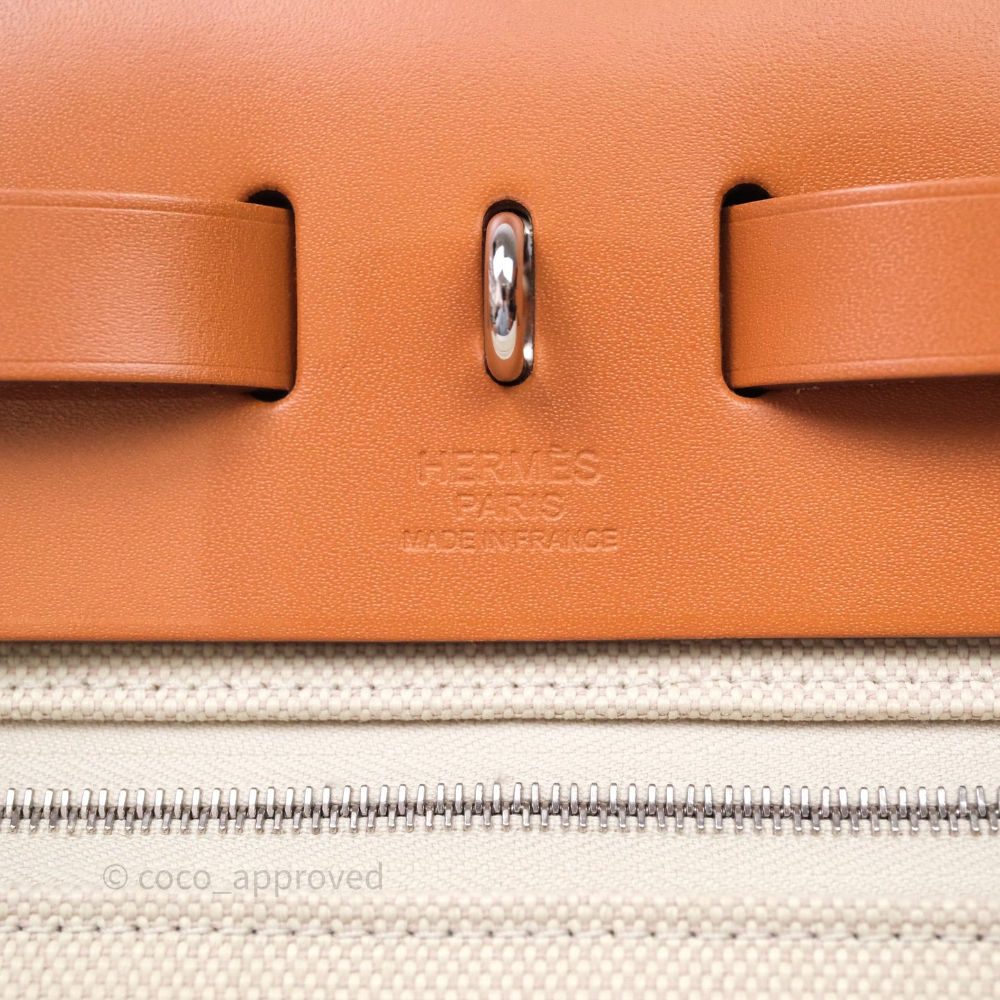 Hermès Herbag Zip 31 Retourne, Beton/Nature 8L Canvas Palladium Hardware