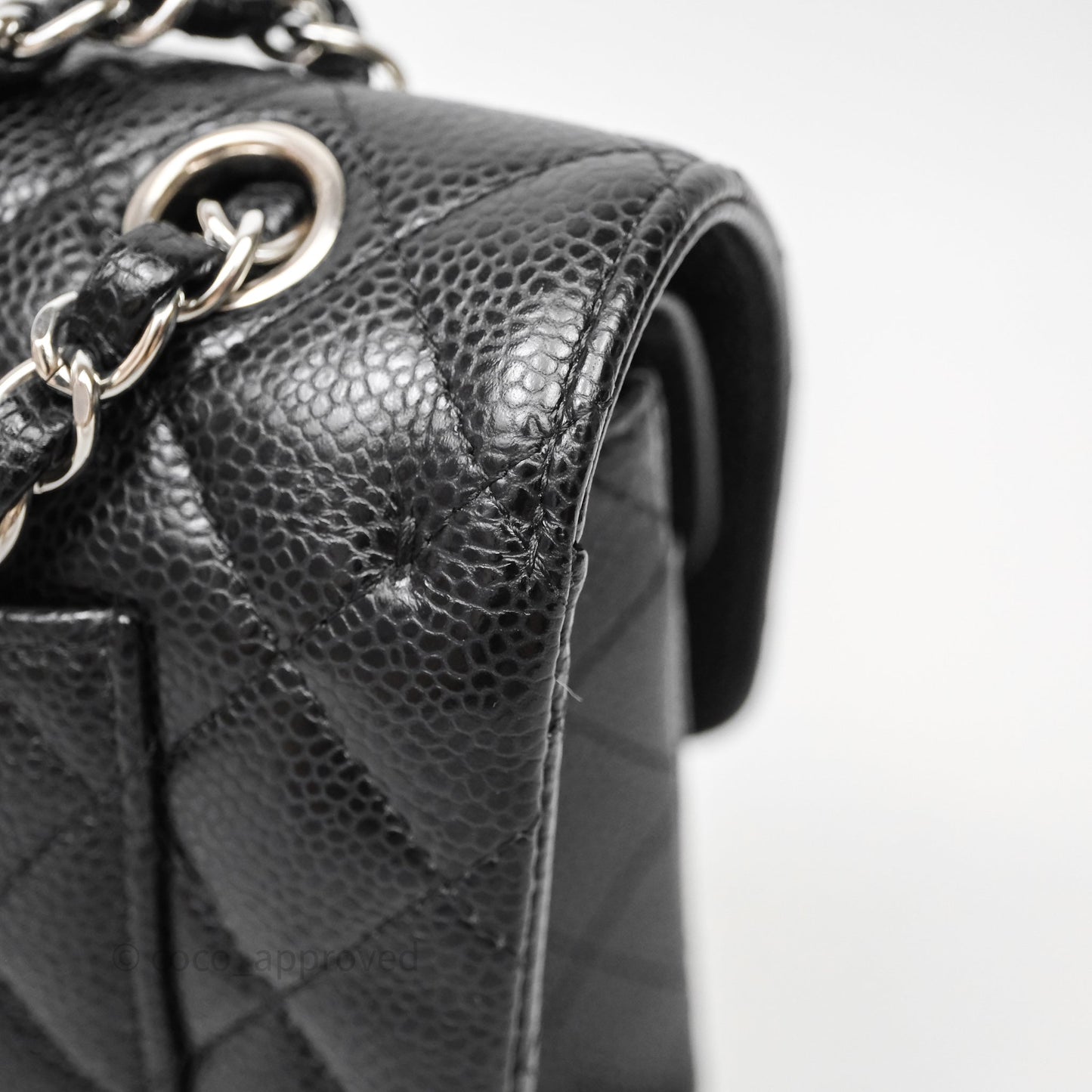 Chanel Small Classic Flap Quilted Black Caviar Silver Hardware