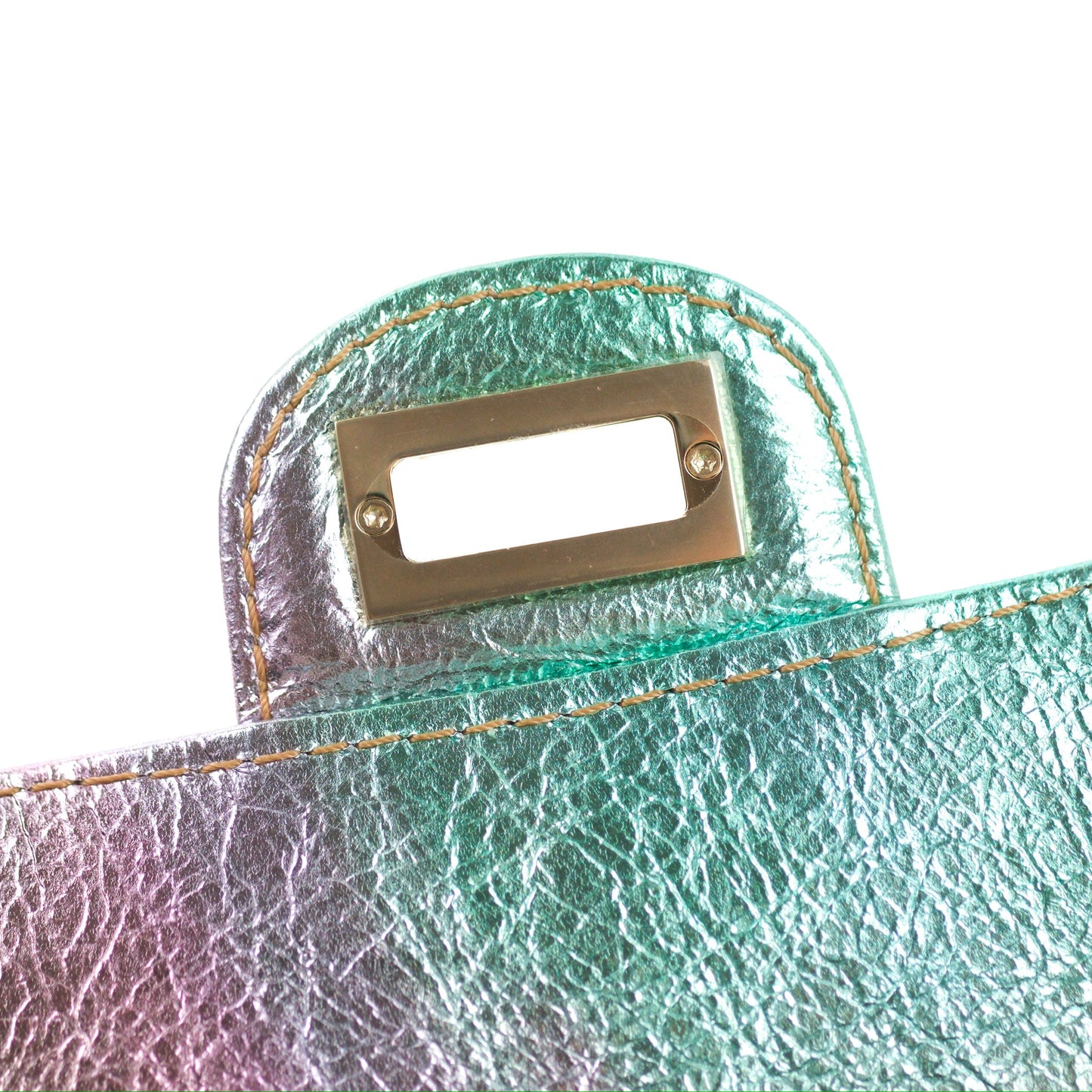 Chanel Mini Reissue 224 Metallic Rainbow Crumpled Calfskin Gold Hardware