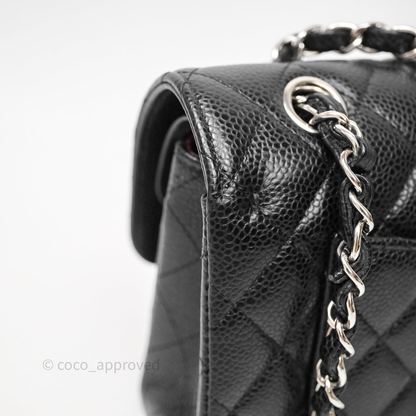 Chanel Small Classic Flap Quilted Black Caviar Silver Hardware