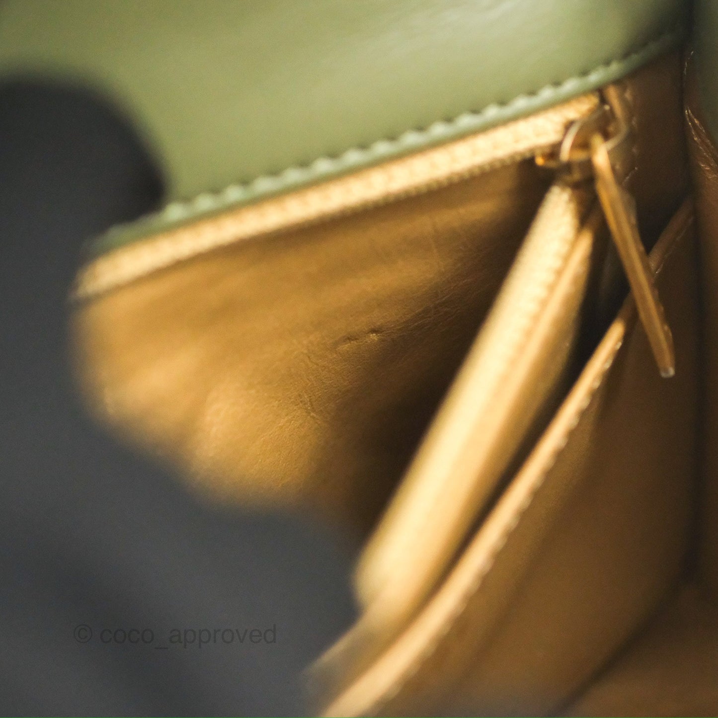 Chanel Pearl Crush Mini Square Quilted Olive Green Lambskin Aged Gold Hardware