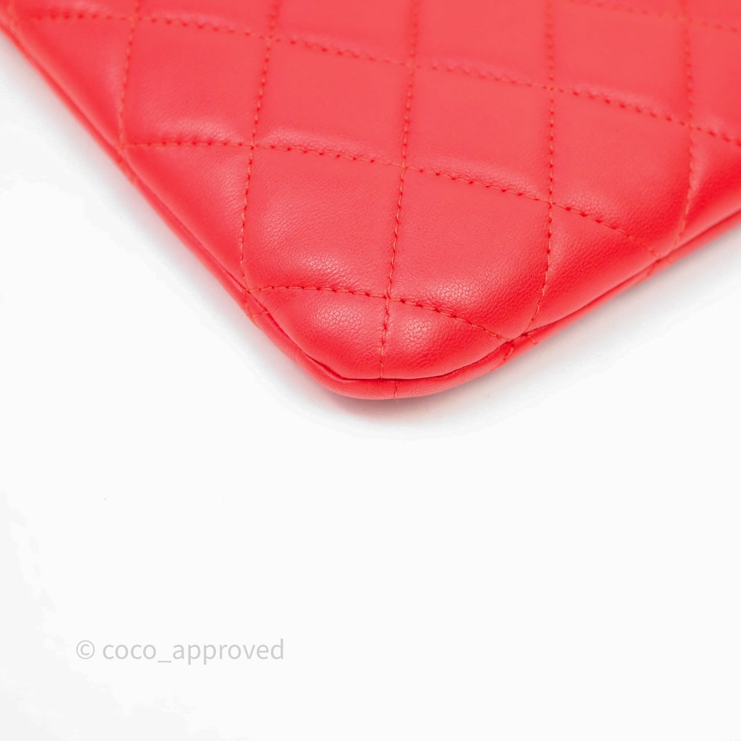 Chanel Flap O Case Clutch Red Lambskin Gold Hardware