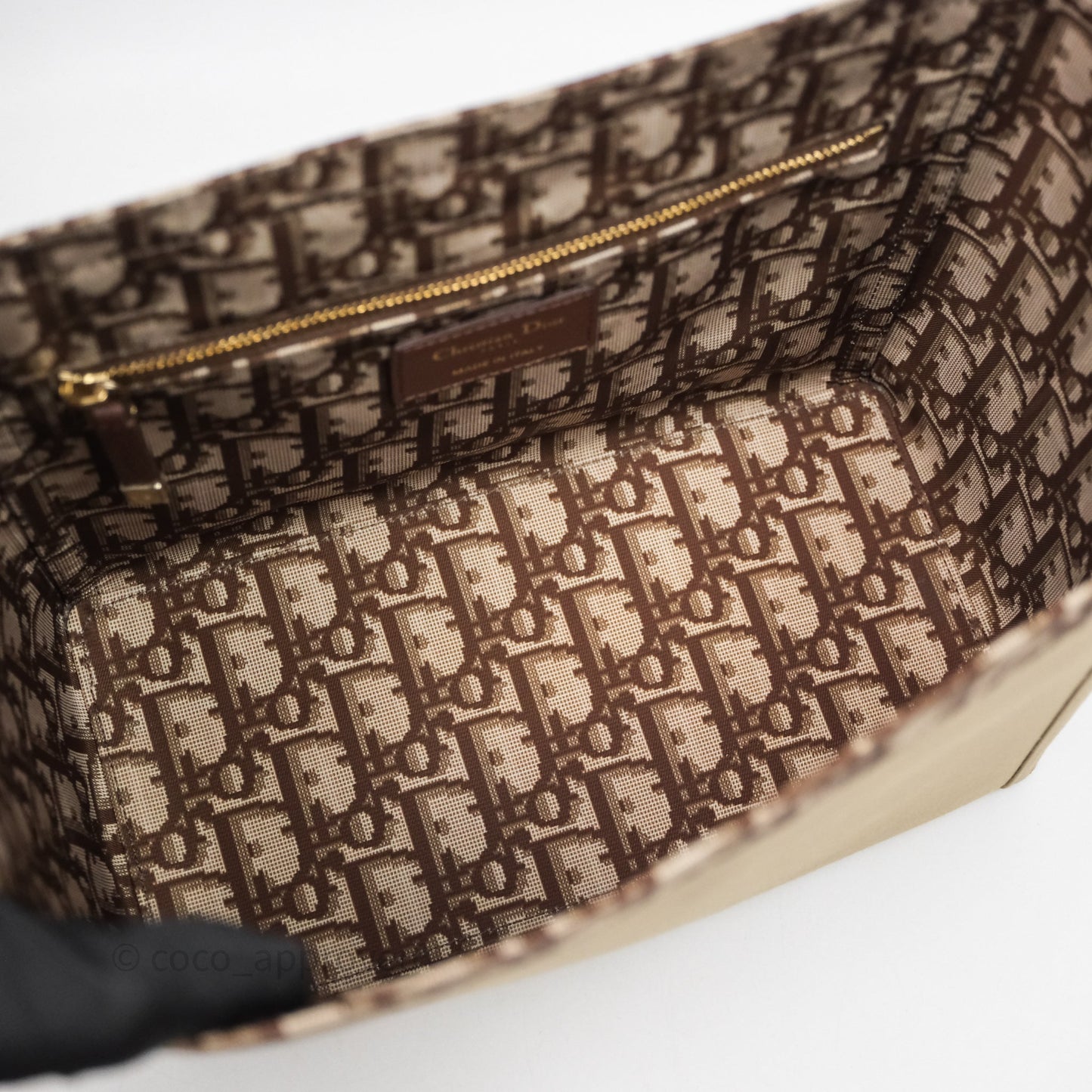 Christian Dior Floral Embellished Book Tote Bag Raffia Natural