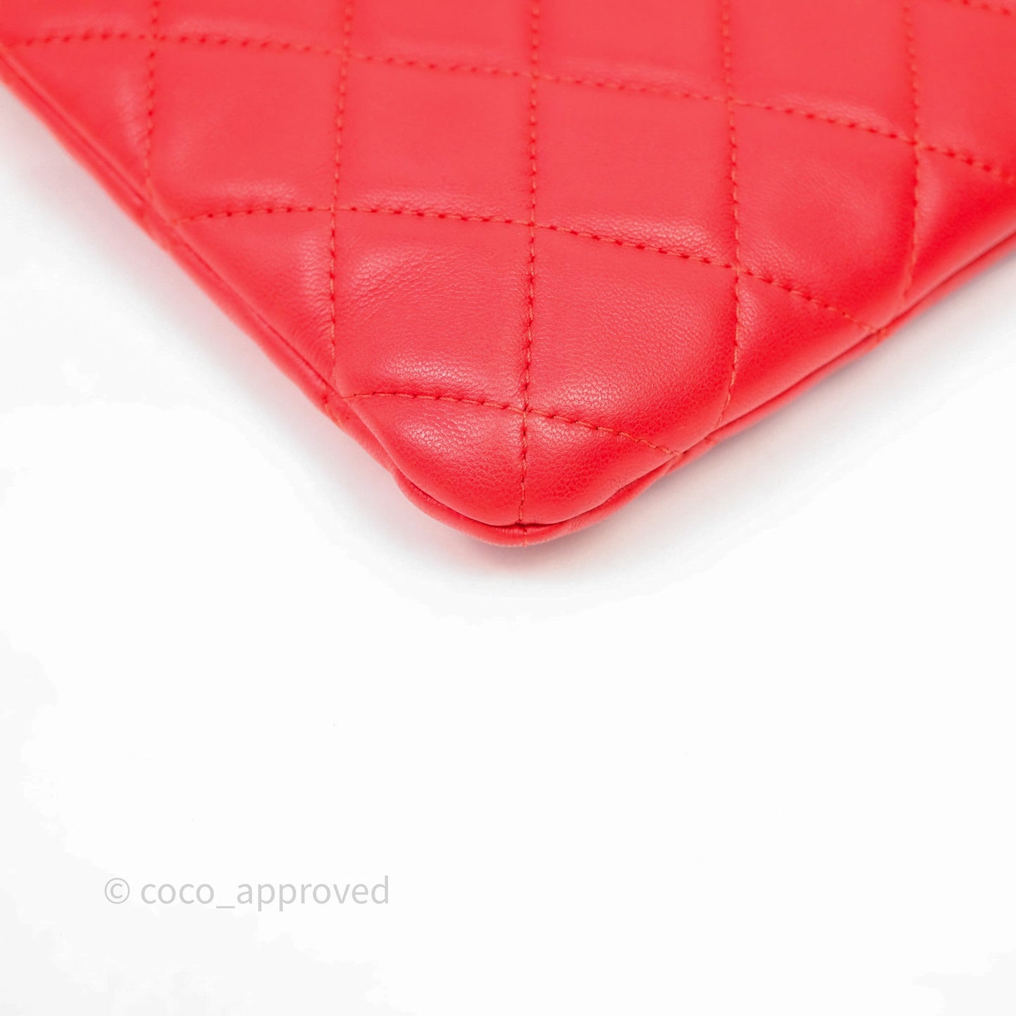 Chanel Flap O Case Clutch Red Lambskin Gold Hardware