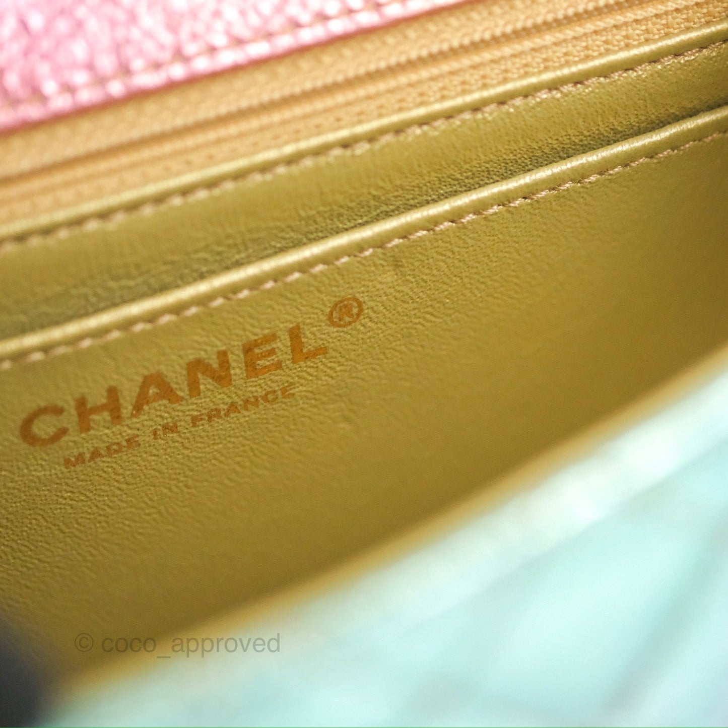 Chanel Mini Reissue 224 Metallic Rainbow Crumpled Calfskin Gold Hardware