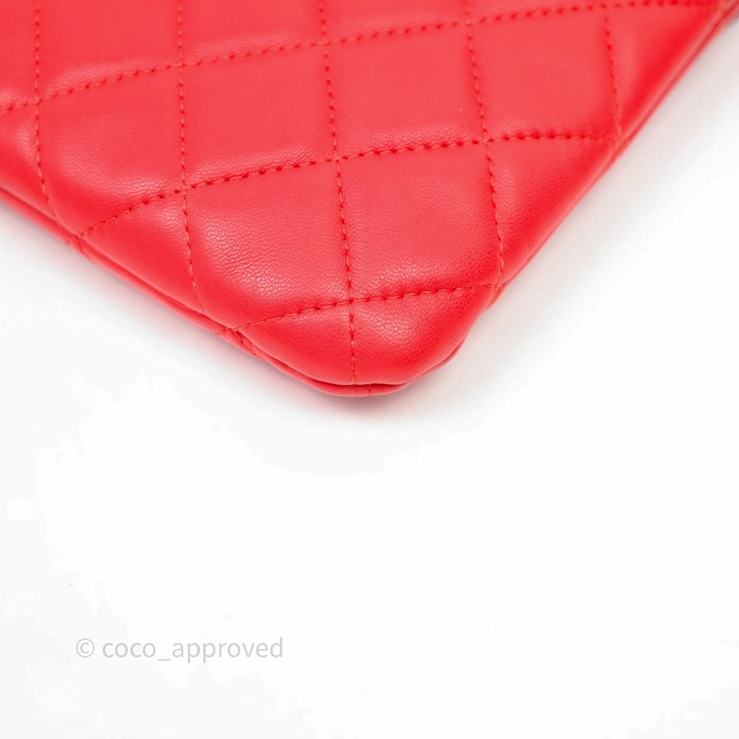 Chanel Flap O Case Clutch Red Lambskin Gold Hardware