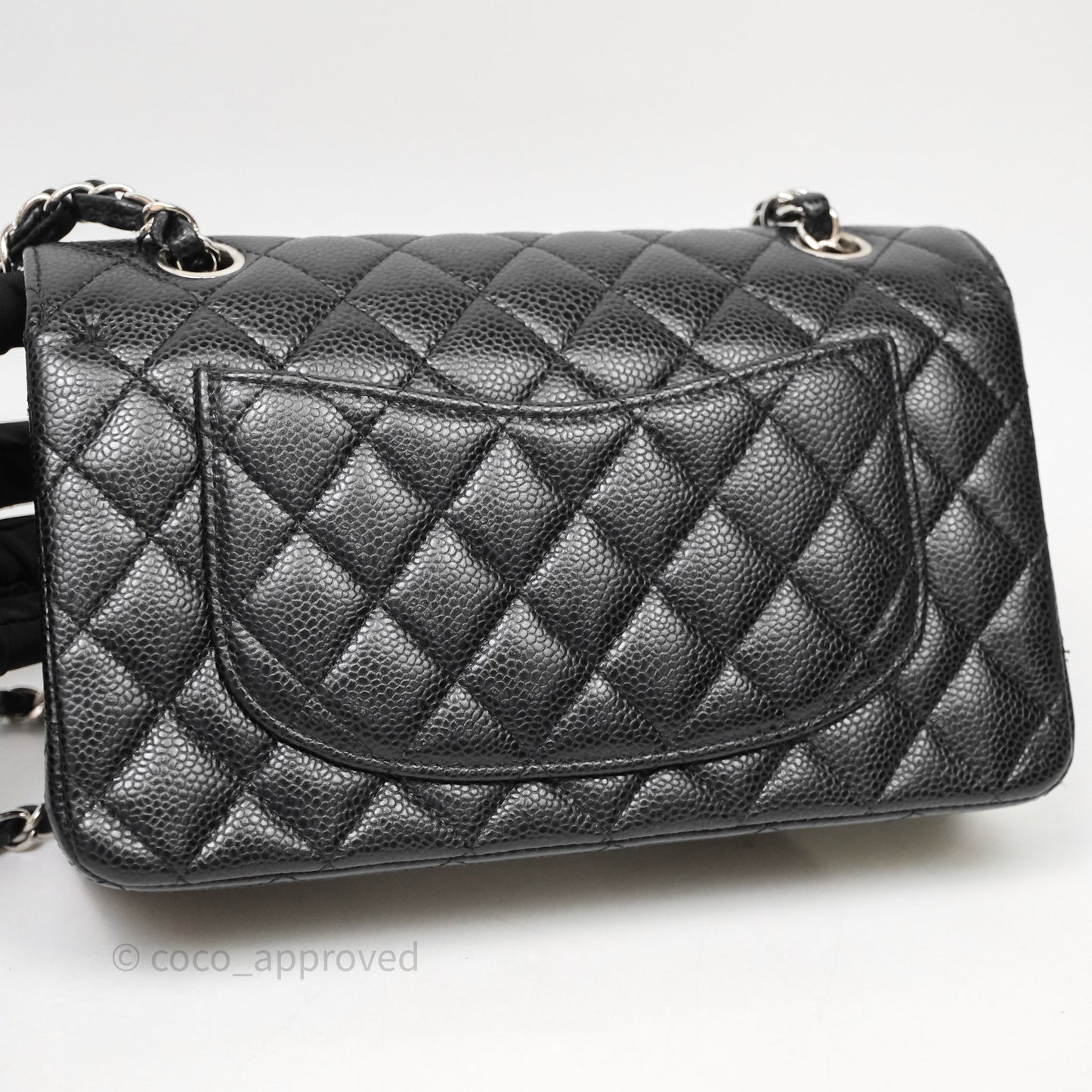 Chanel Small Classic Flap Quilted Black Caviar Silver Hardware