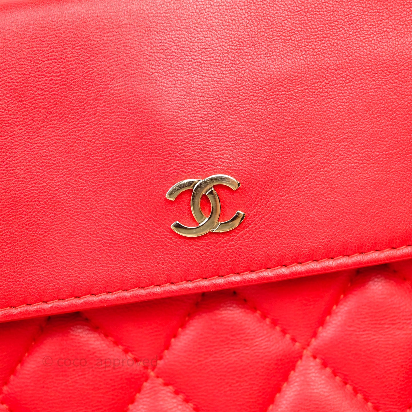 Chanel Flap O Case Clutch Red Lambskin Gold Hardware