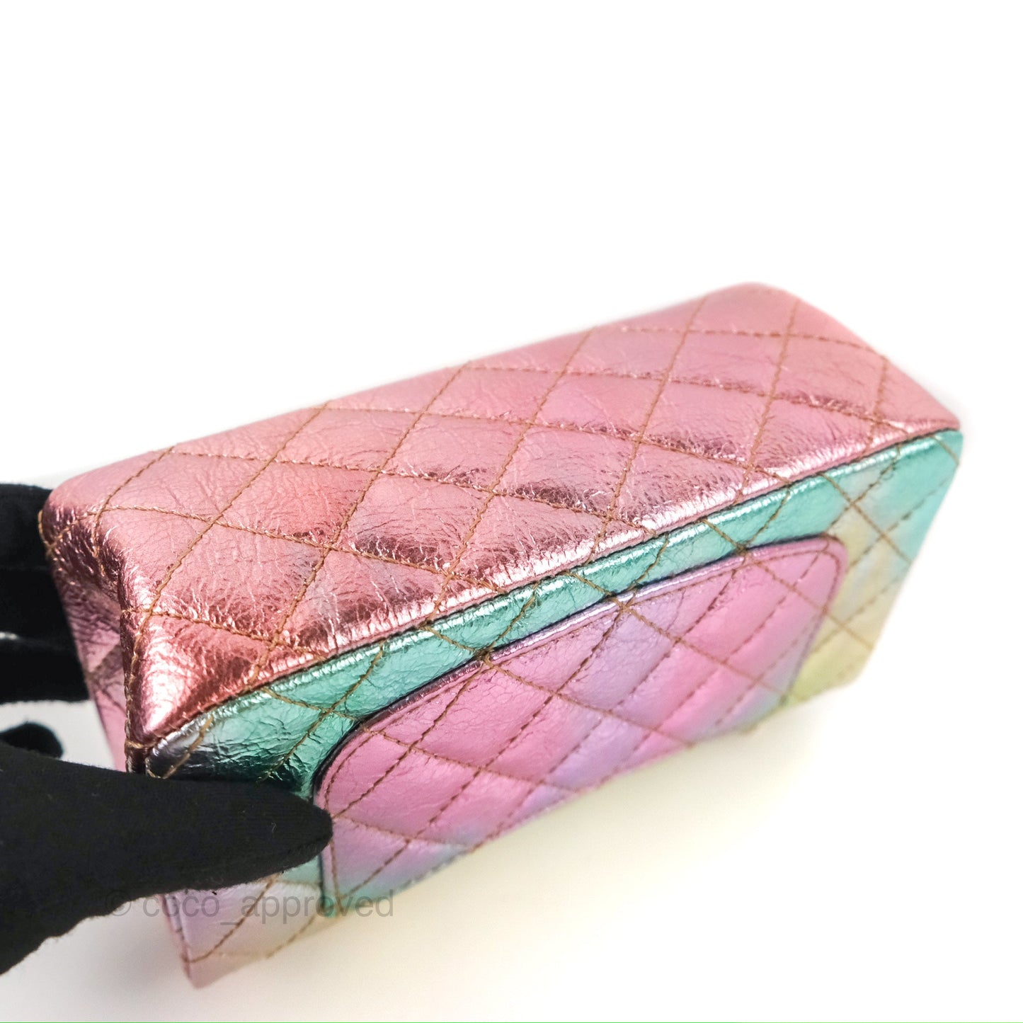 Chanel Mini Reissue 224 Metallic Rainbow Crumpled Calfskin Gold Hardware
