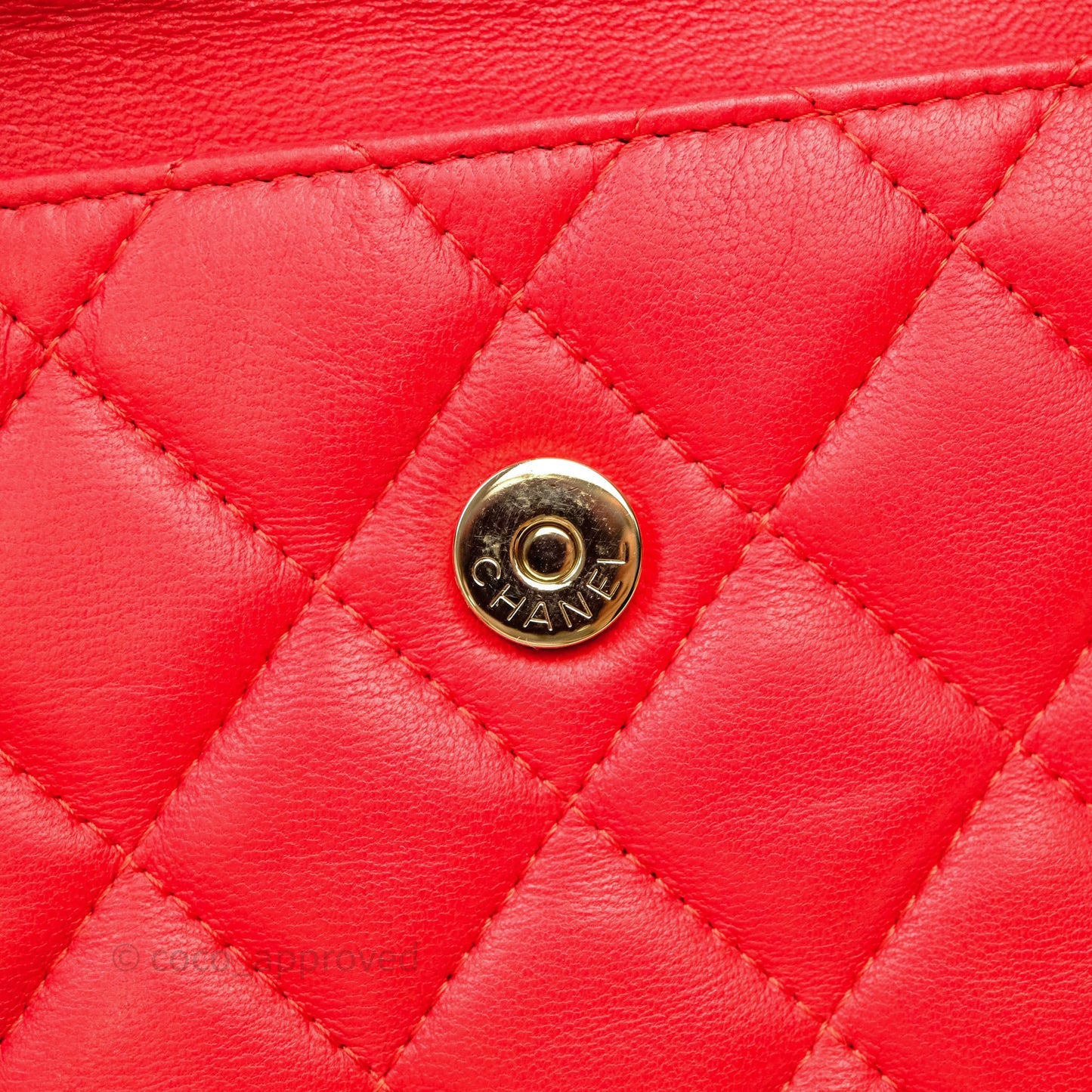 Chanel Flap O Case Clutch Red Lambskin Gold Hardware