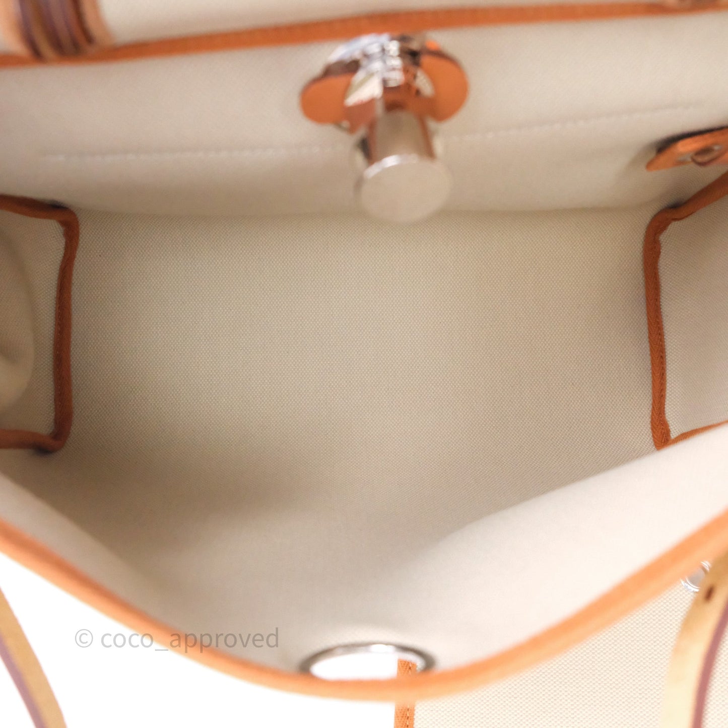Hermès Herbag Zip 31 Retourne, Beton/Nature 8L Canvas Palladium Hardware