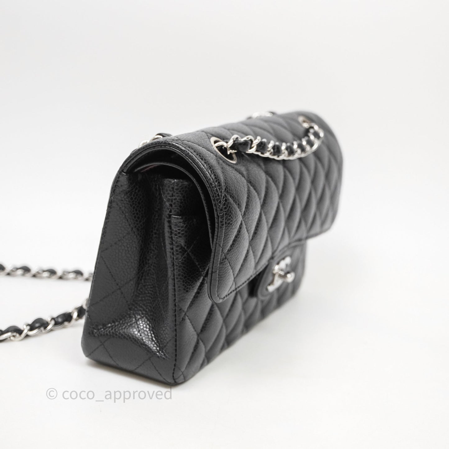 Chanel Small Classic Flap Quilted Black Caviar Silver Hardware