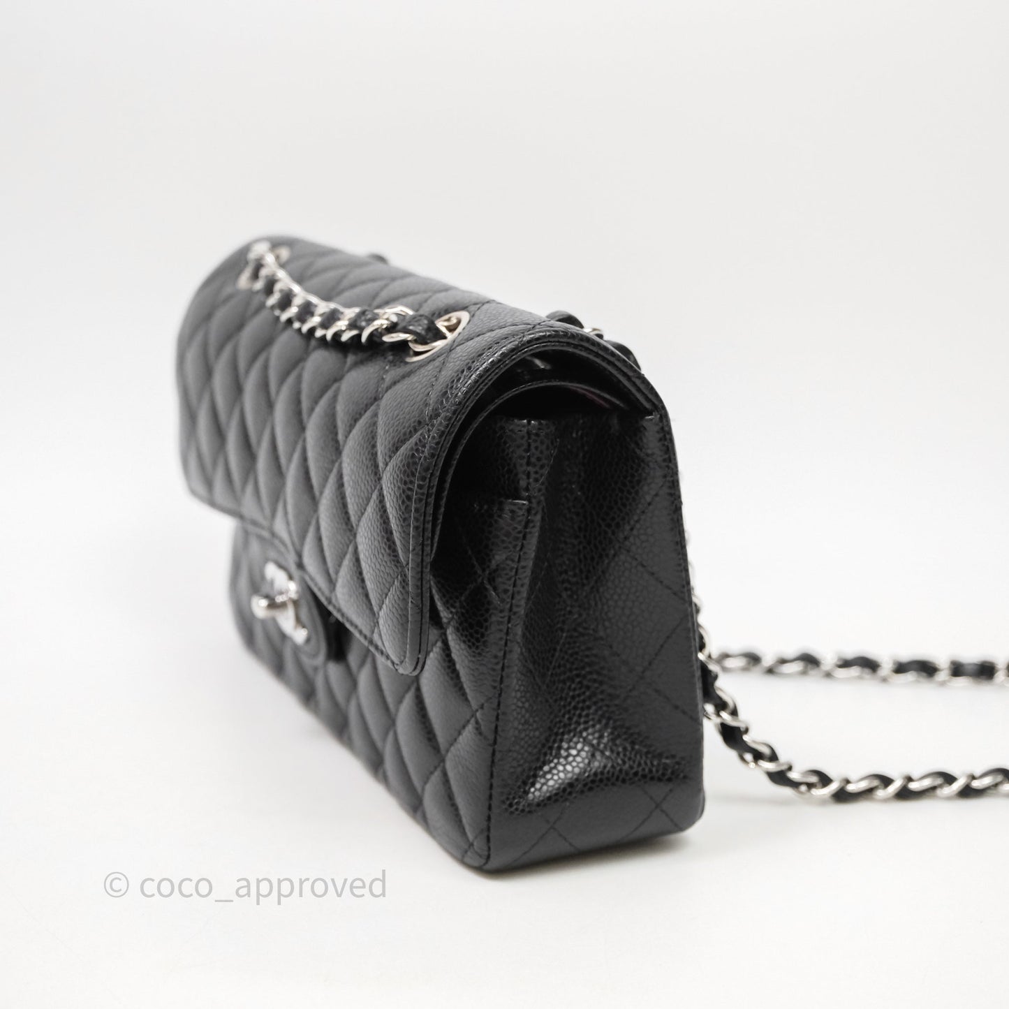 Chanel Small Classic Flap Quilted Black Caviar Silver Hardware