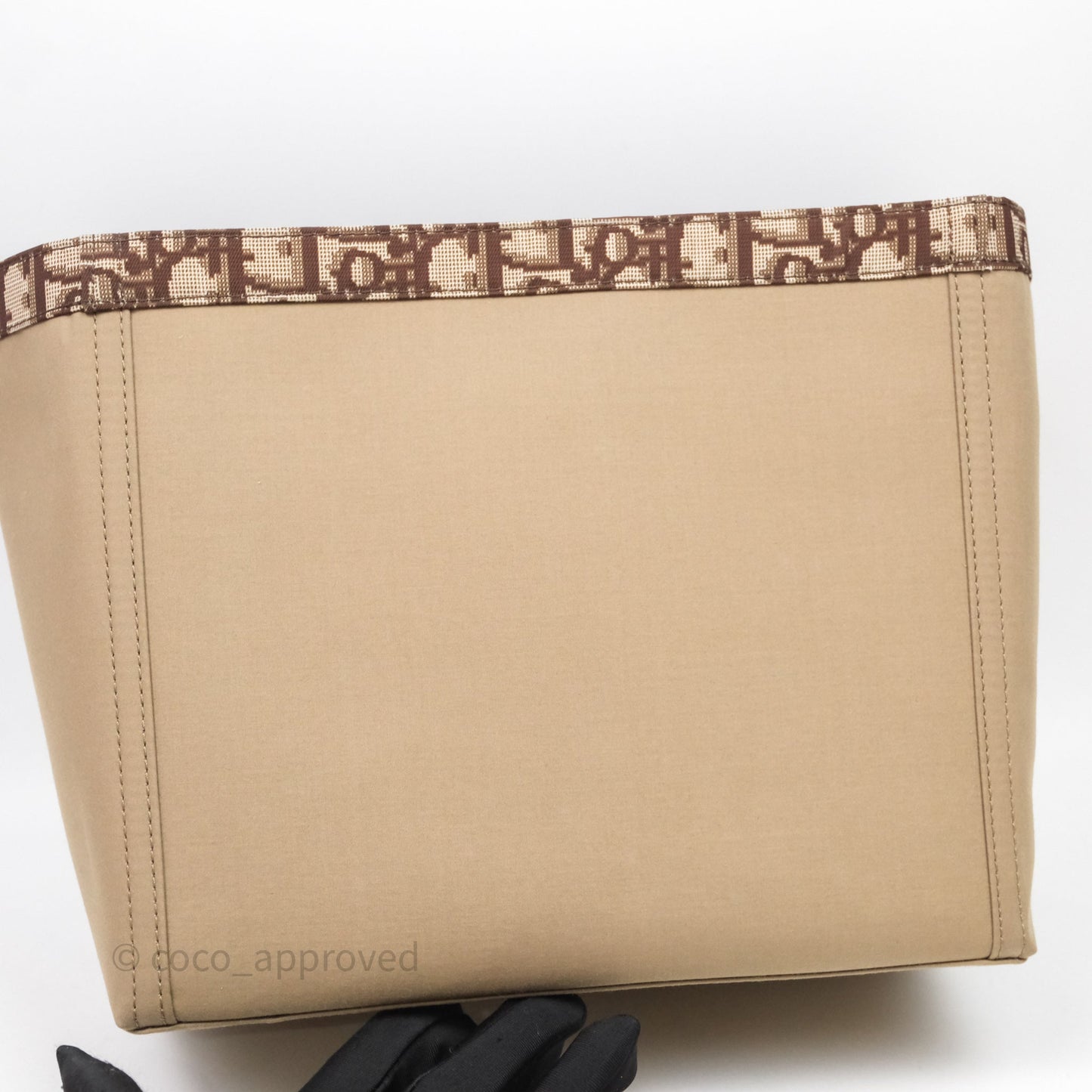 Christian Dior Floral Embellished Book Tote Bag Raffia Natural