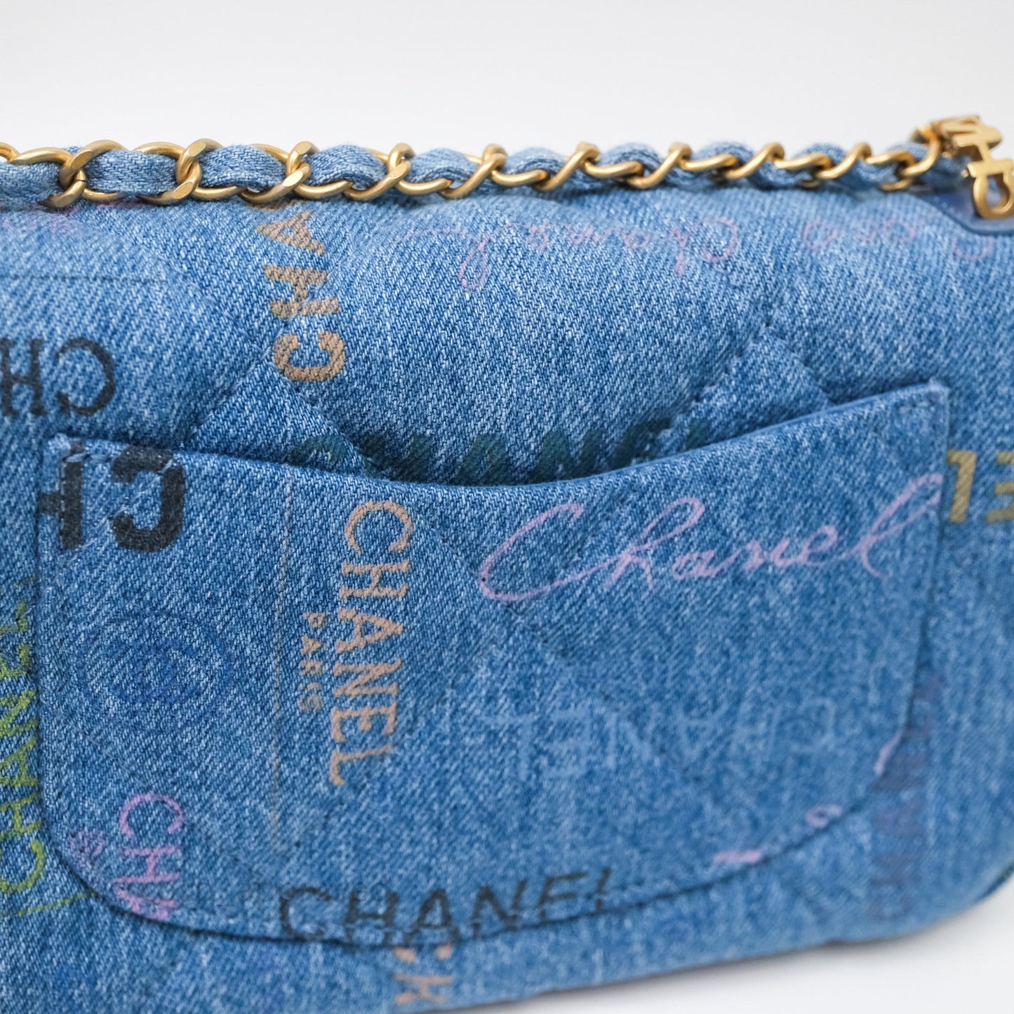 Chanel Small Denim Mood Flap Quilted Blue Multicolor
