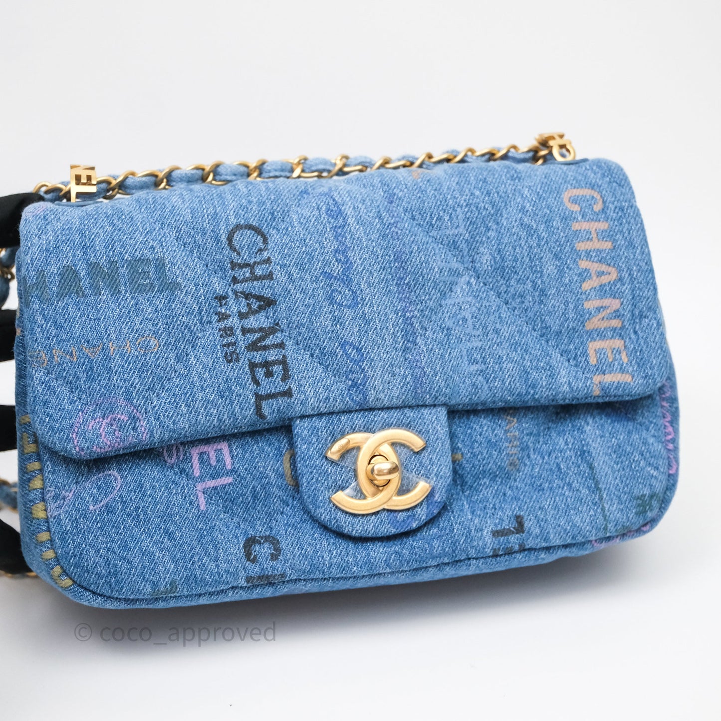 Chanel Small Denim Mood Flap Quilted Blue Multicolor