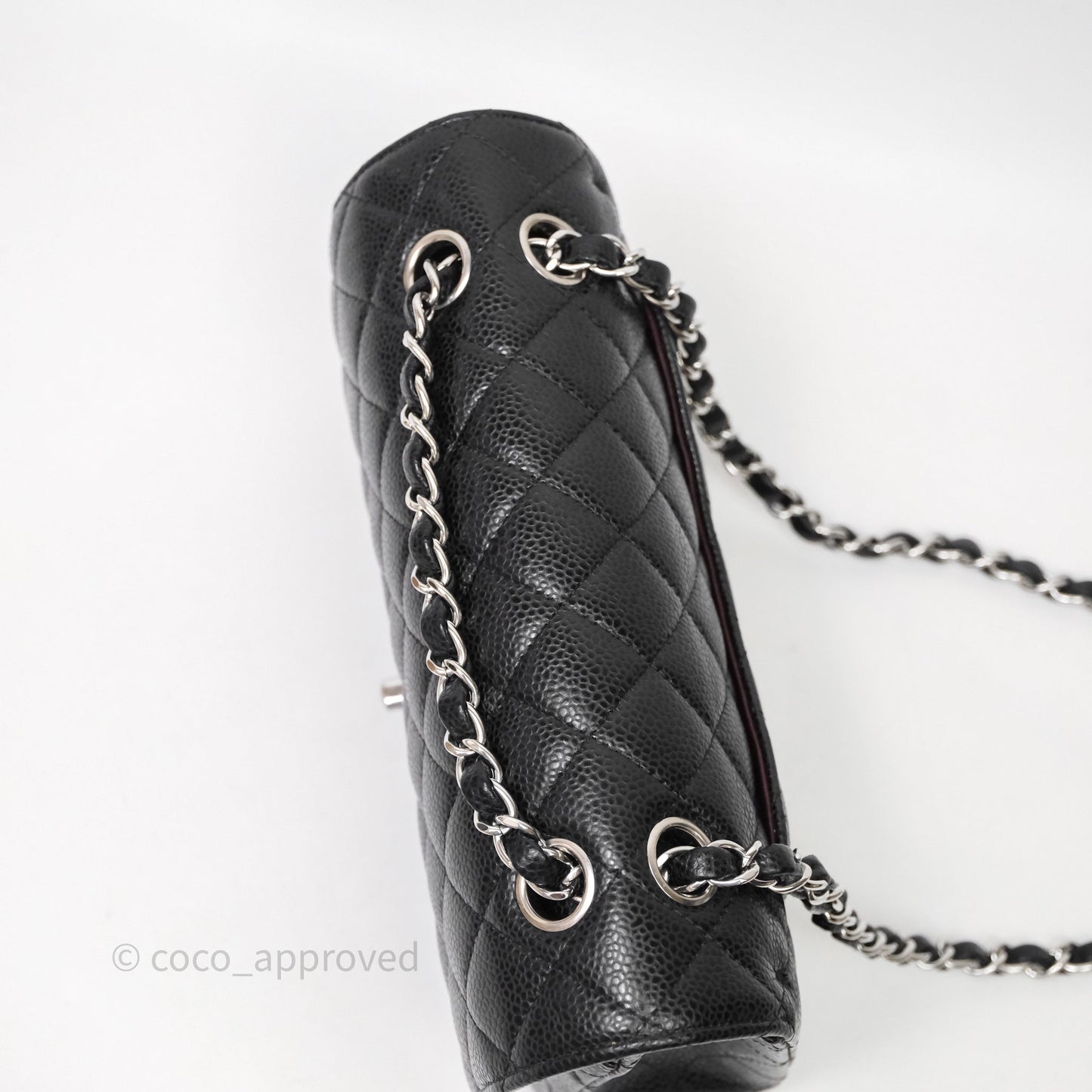 Chanel Small Classic Flap Quilted Black Caviar Silver Hardware