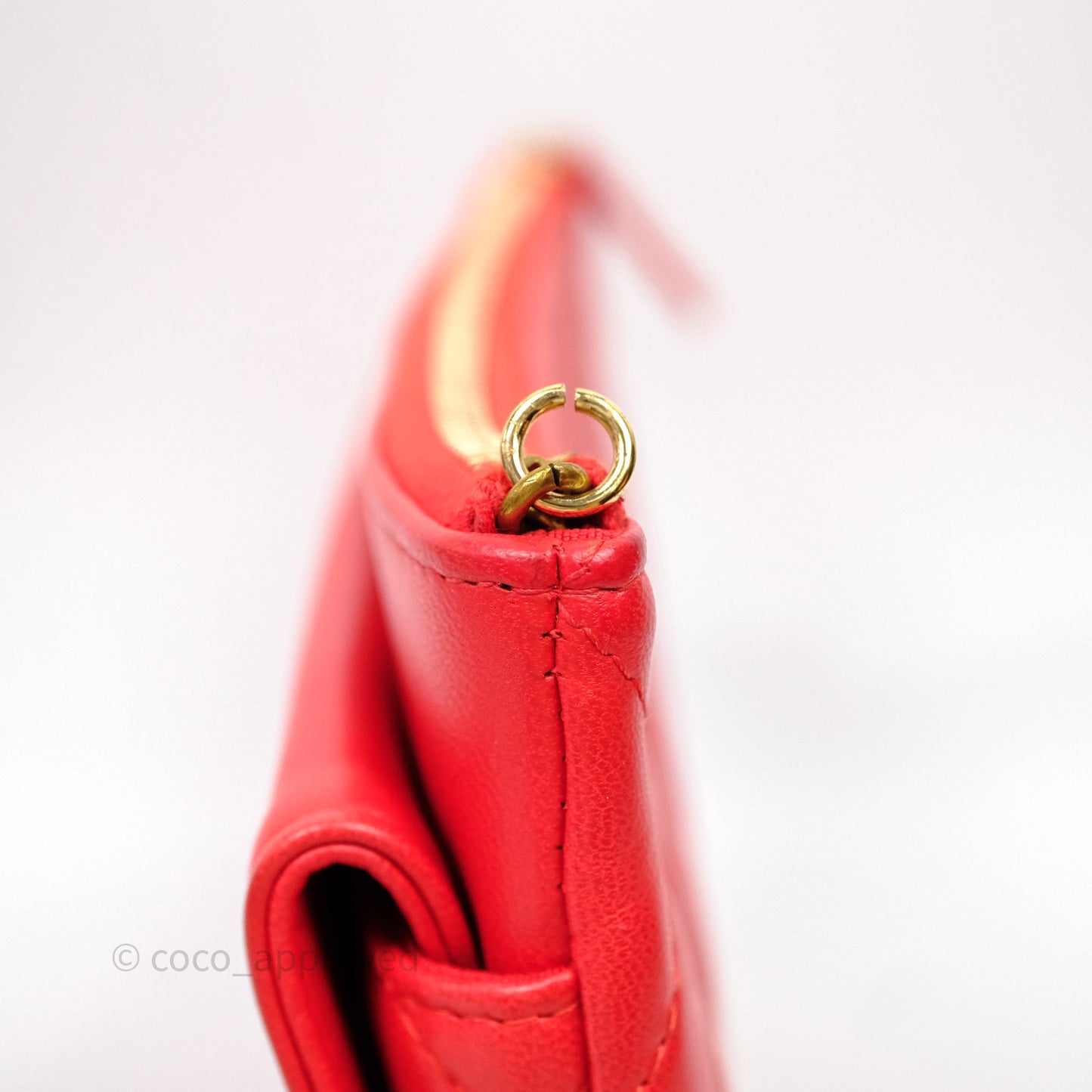 Chanel Flap O Case Clutch Red Lambskin Gold Hardware