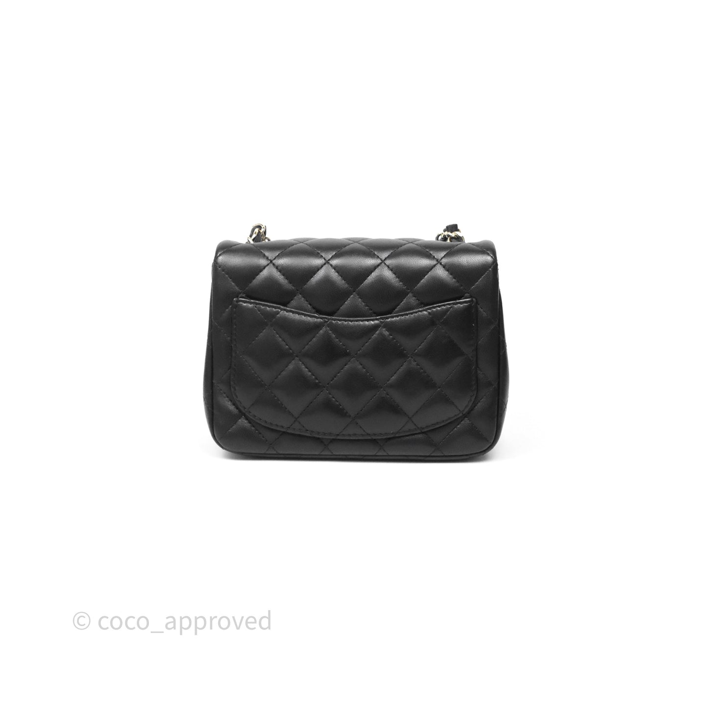 Chanel Mini Square Black Lambskin Gold Hardware