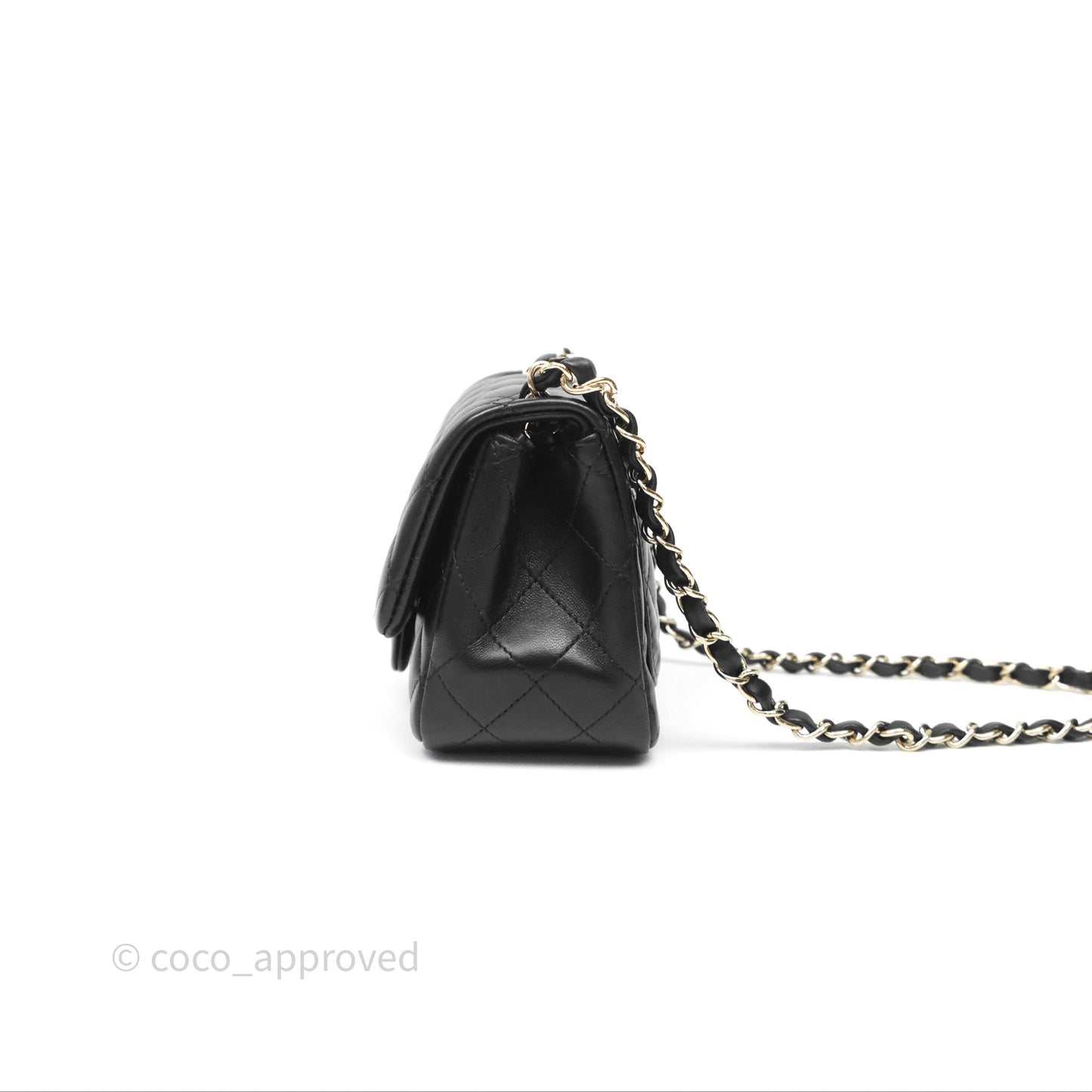 Chanel Mini Square Black Lambskin Gold Hardware