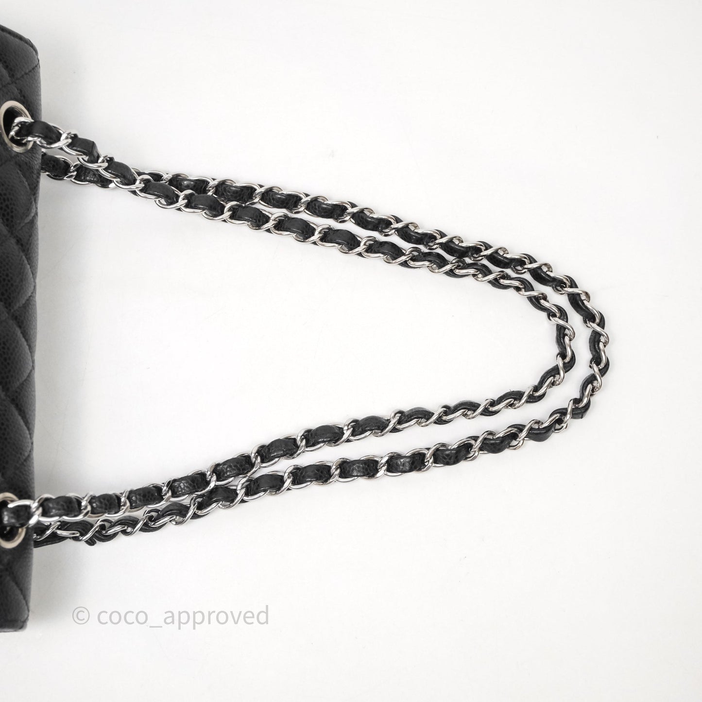 Chanel Small Classic Flap Quilted Black Caviar Silver Hardware