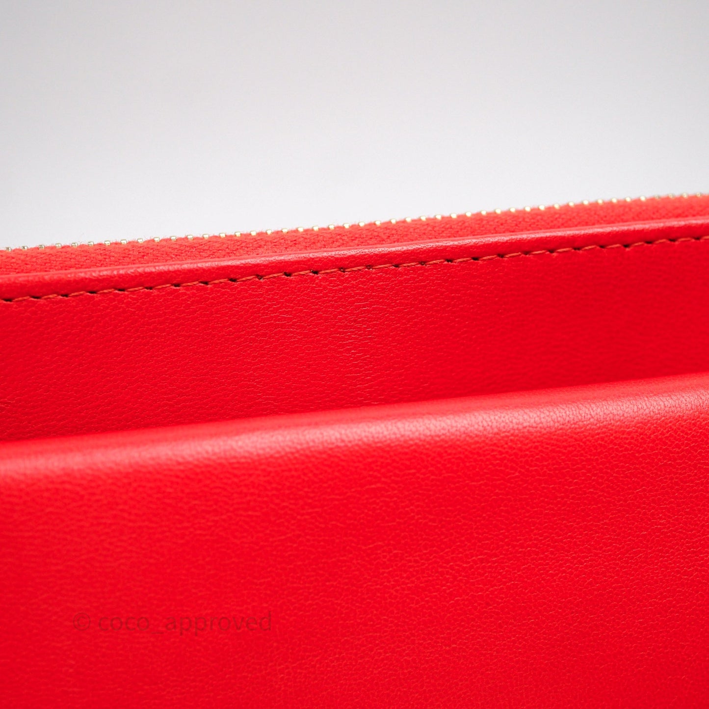 Chanel Flap O Case Clutch Red Lambskin Gold Hardware
