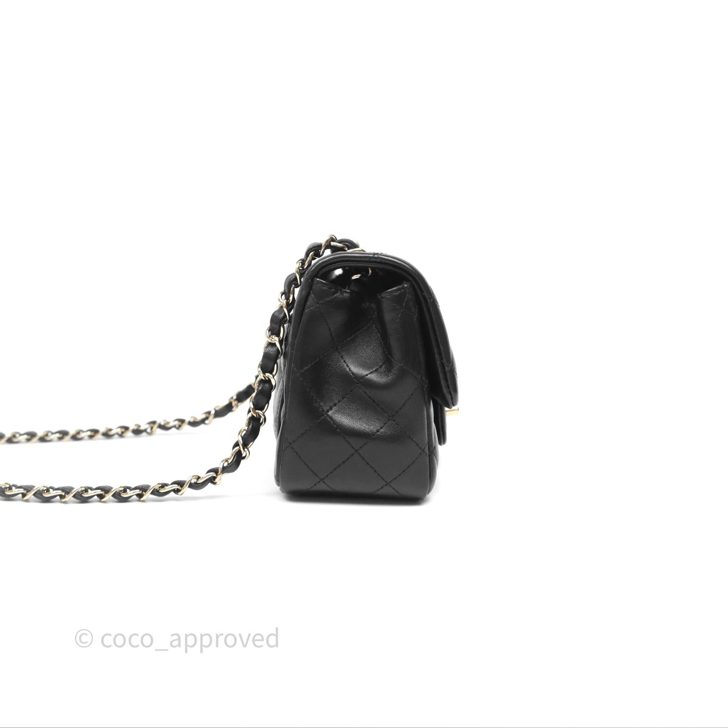 Chanel Mini Square Black Lambskin Gold Hardware