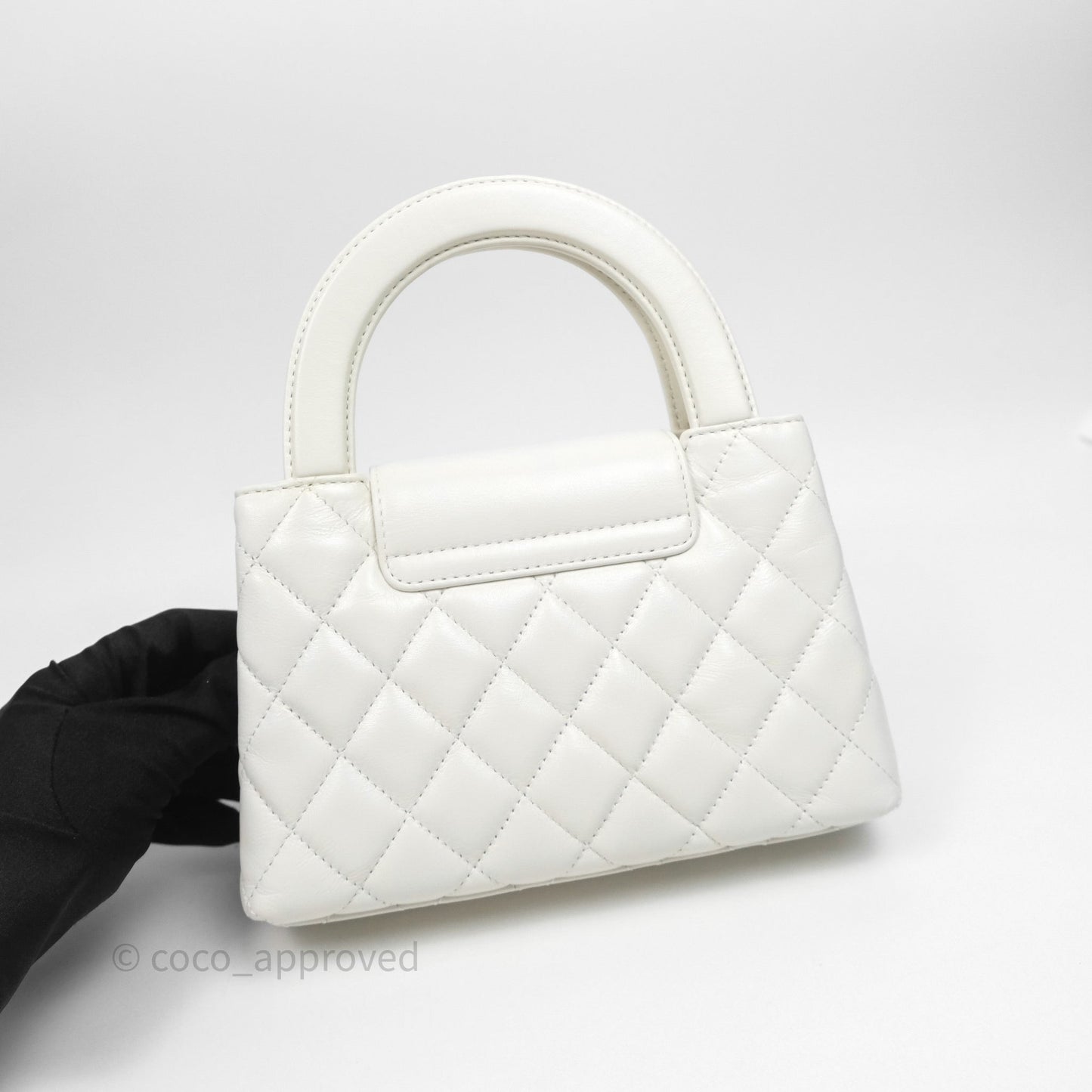 Chanel Kelly Bag Quilted White Calfskin Aged Gold Hardware