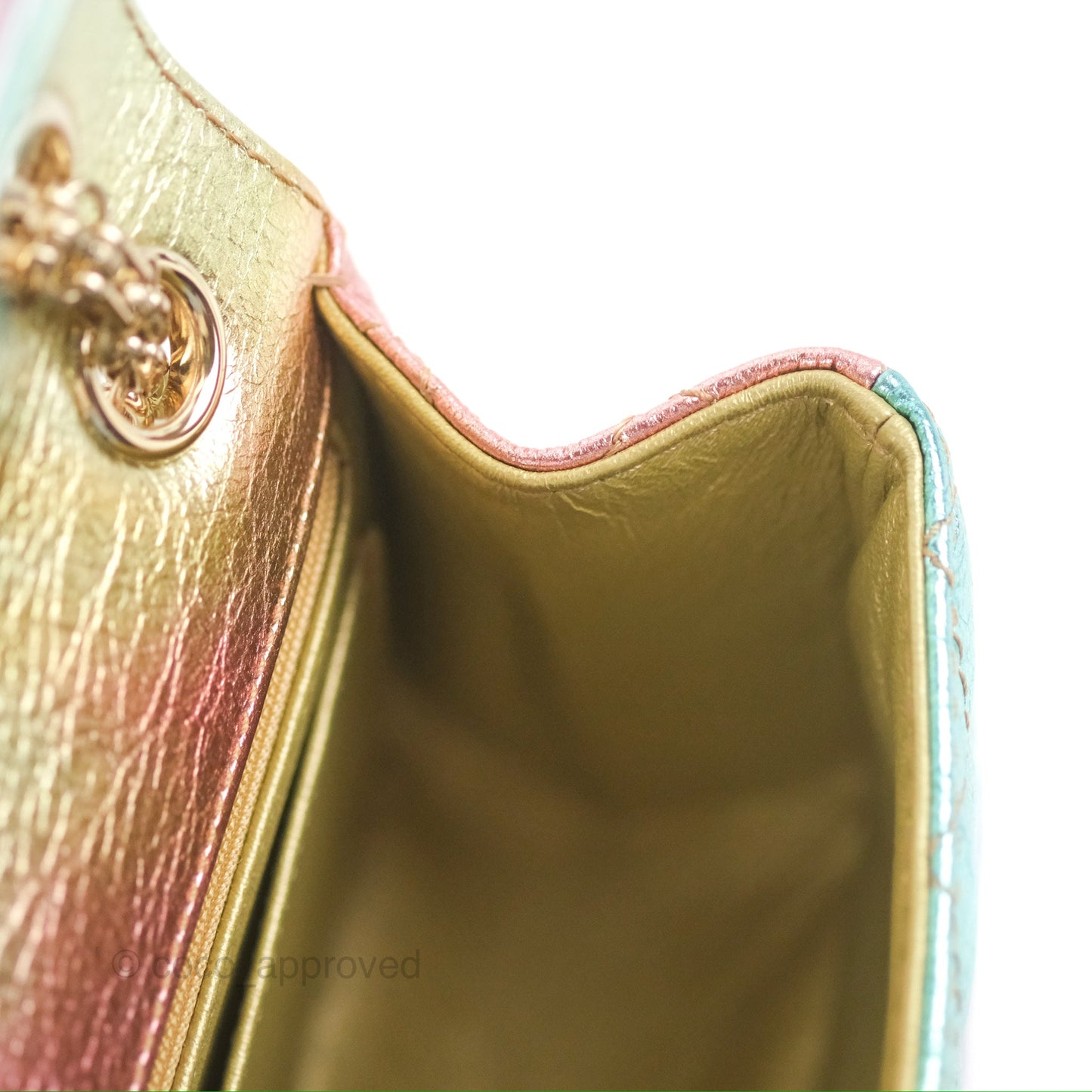 Chanel Mini Reissue 224 Metallic Rainbow Crumpled Calfskin Gold Hardware