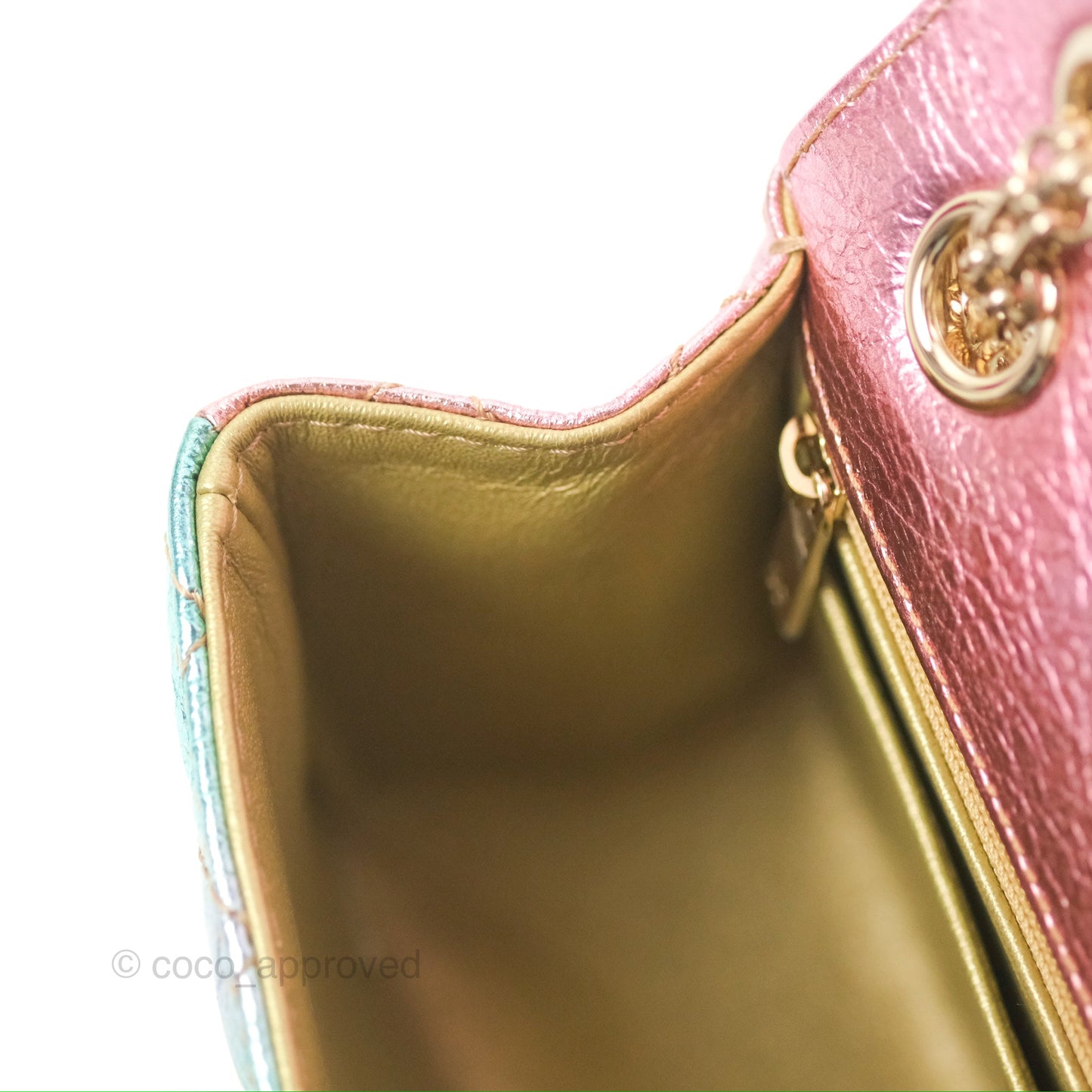 Chanel Mini Reissue 224 Metallic Rainbow Crumpled Calfskin Gold Hardware