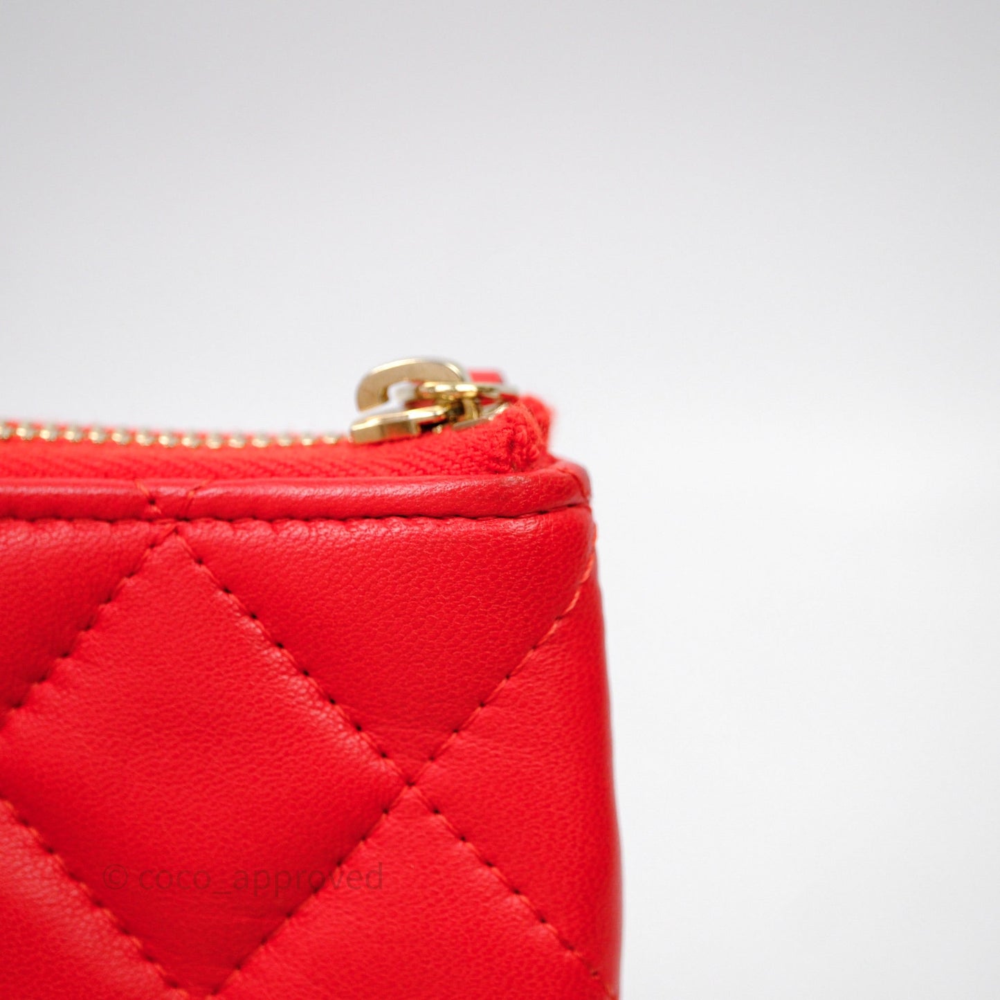 Chanel Flap O Case Clutch Red Lambskin Gold Hardware
