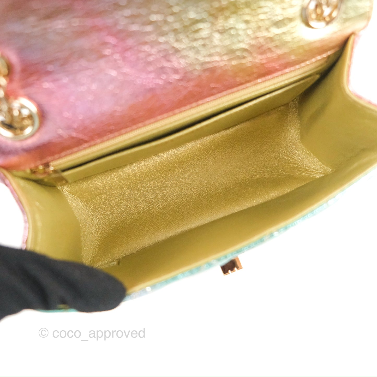 Chanel Mini Reissue 224 Metallic Rainbow Crumpled Calfskin Gold Hardware