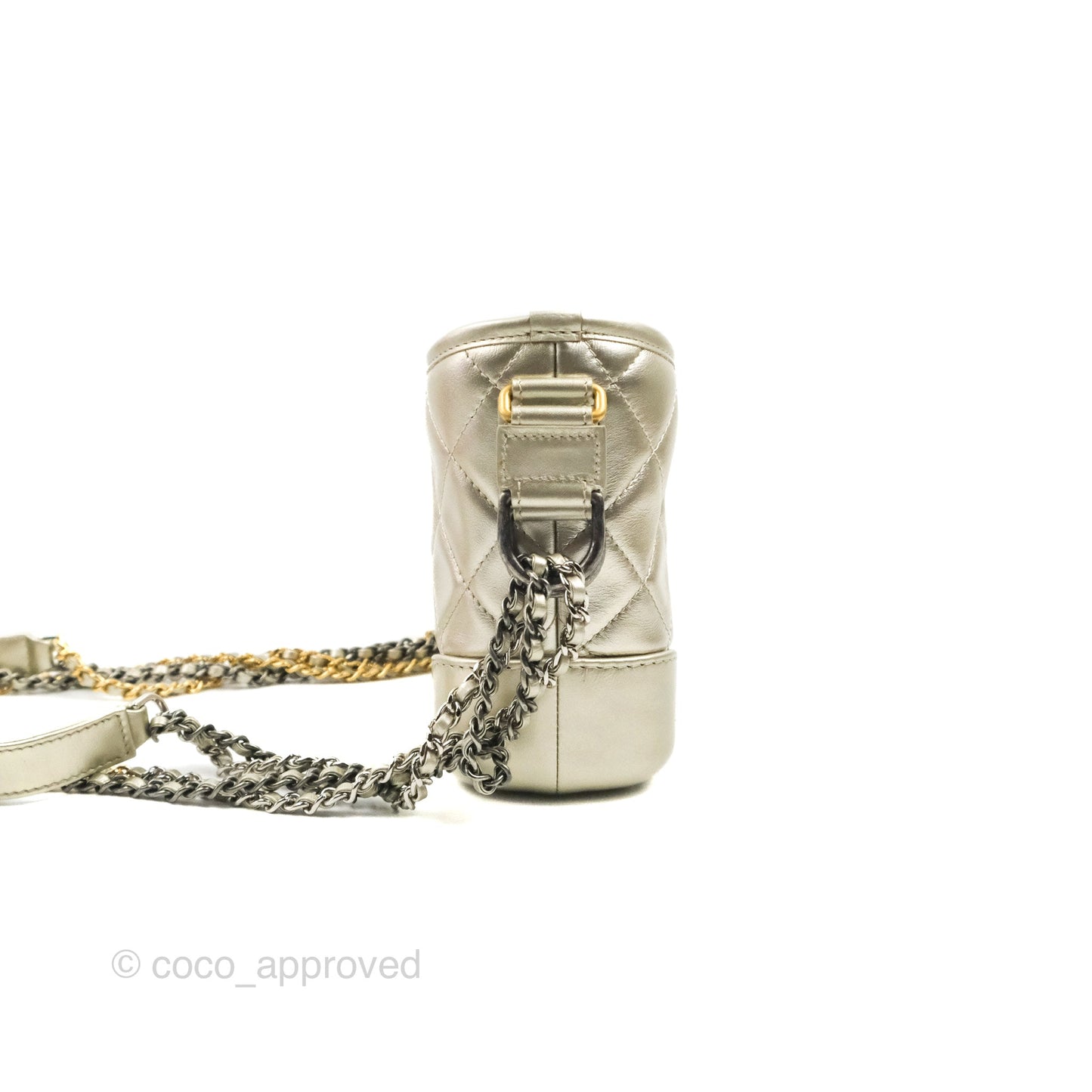 Chanel Quilted Small Gabrielle Hobo Metallic Pale Gold Aged Calfskin