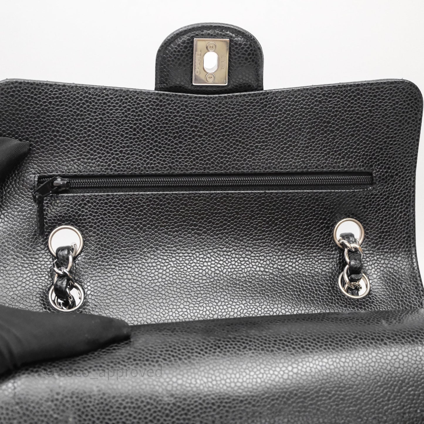 Chanel Small Classic Flap Quilted Black Caviar Silver Hardware