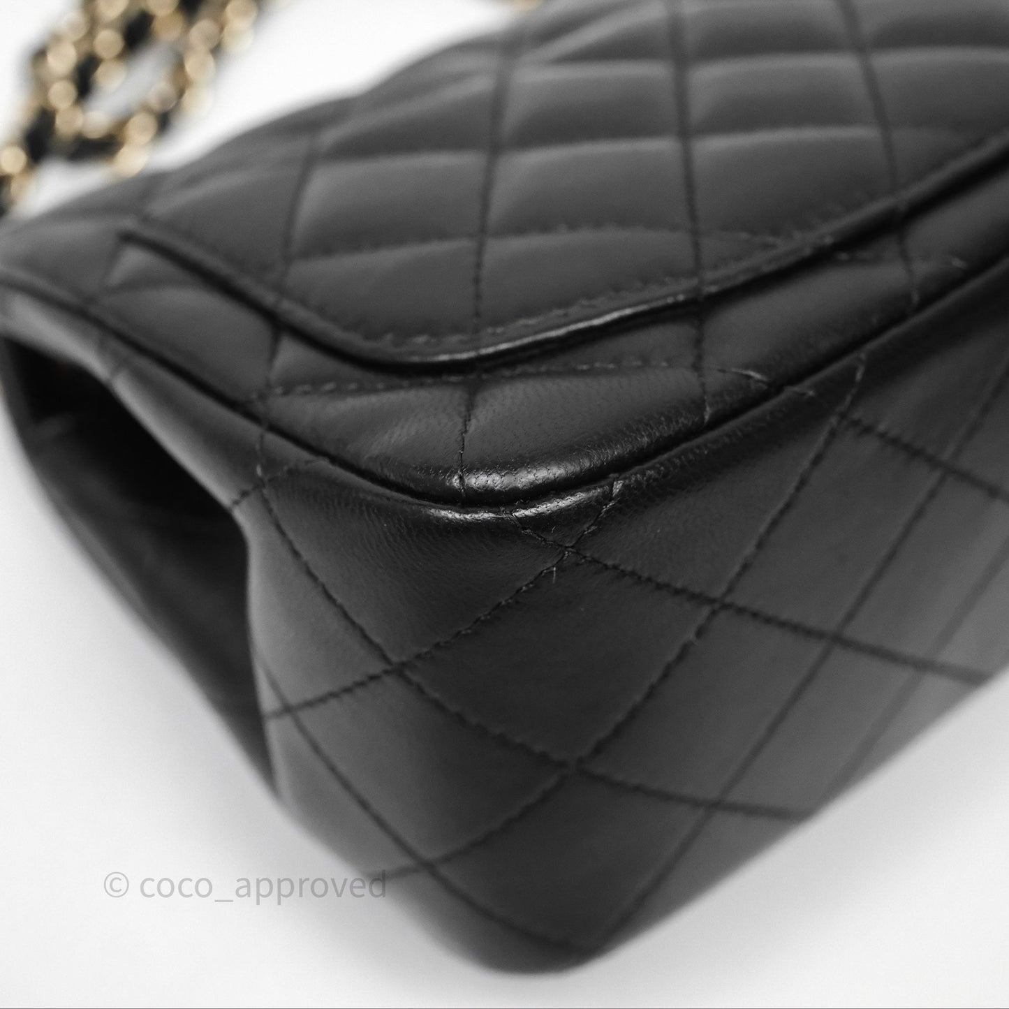 Chanel Mini Square Black Lambskin Gold Hardware