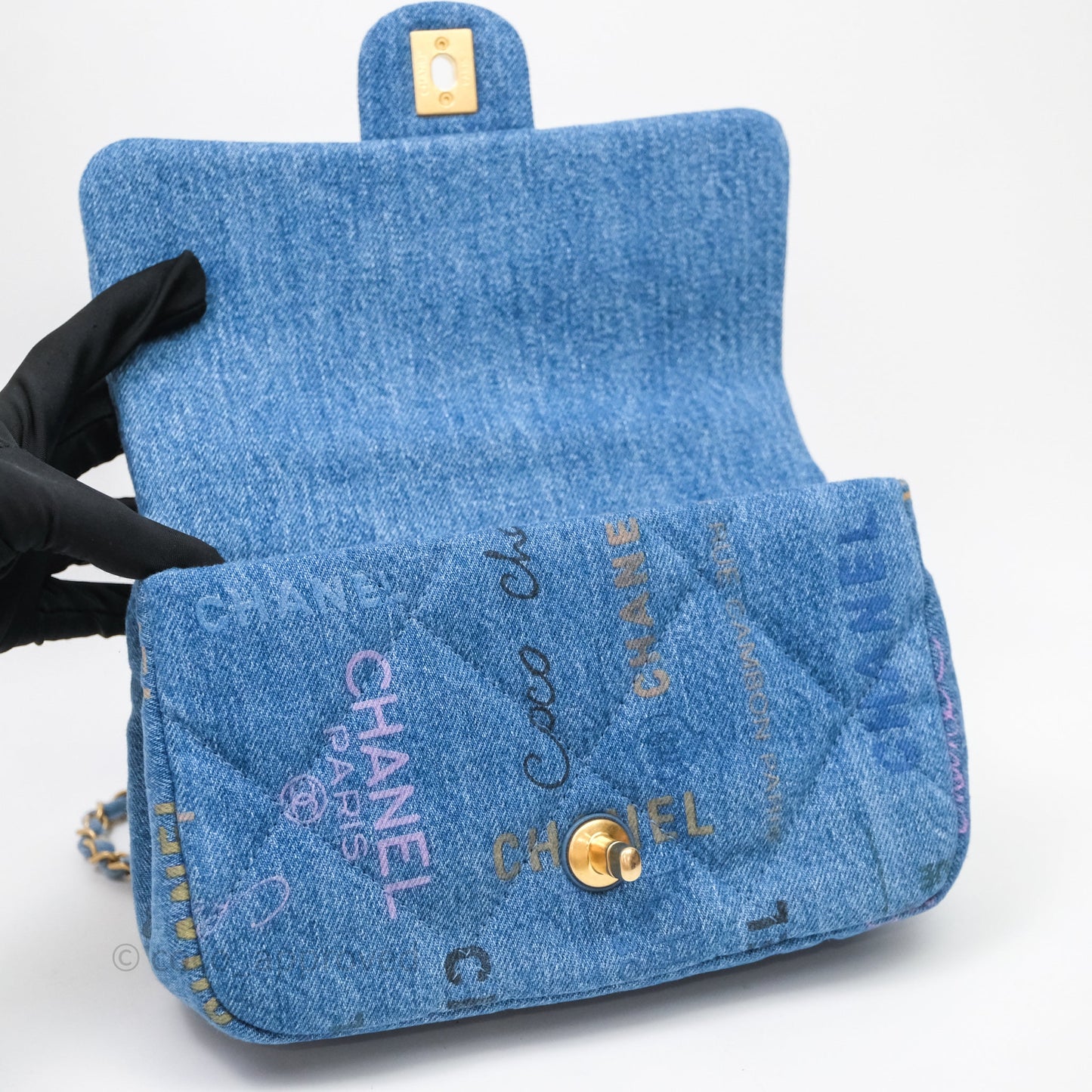 Chanel Small Denim Mood Flap Quilted Blue Multicolor