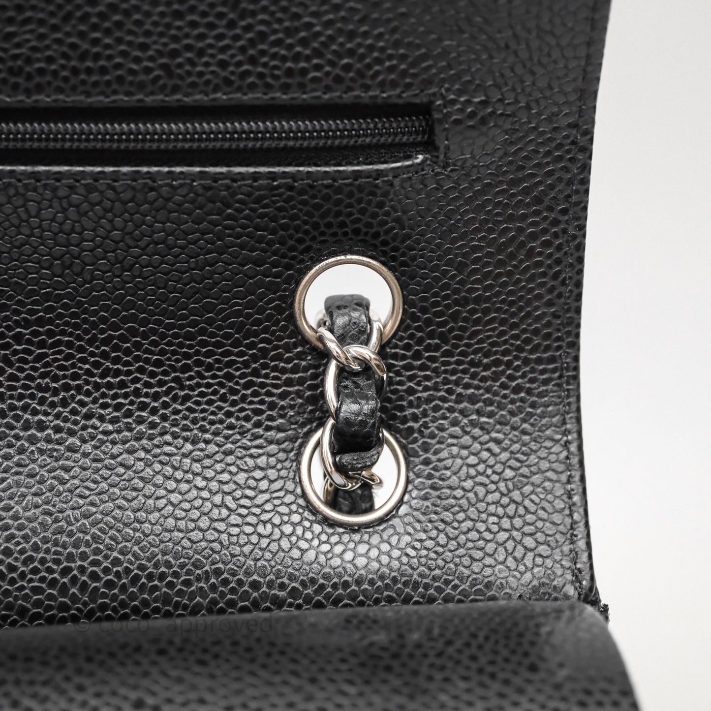 Chanel Small Classic Flap Quilted Black Caviar Silver Hardware